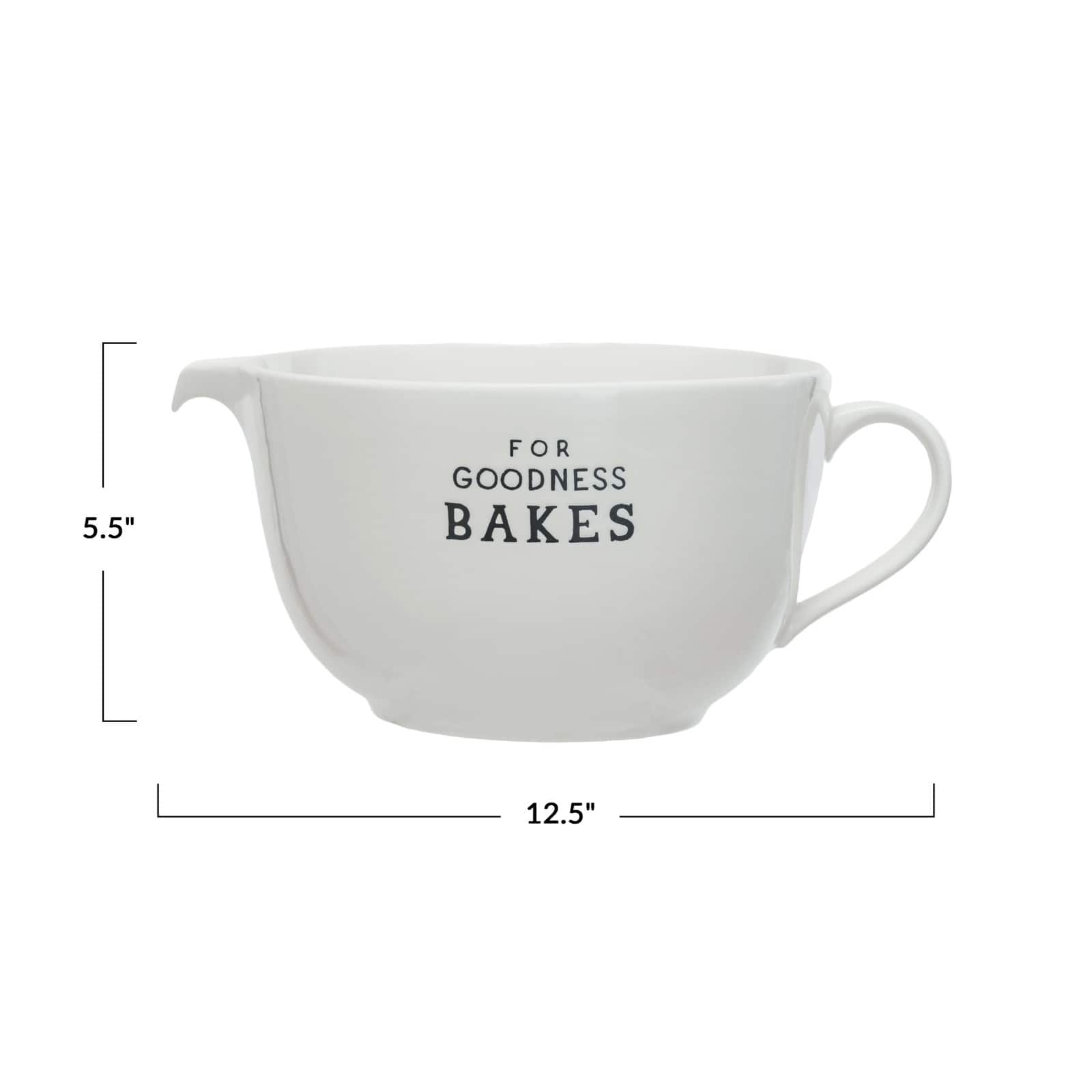 Hello Honey® 12.5" White For Goodness Bakes Stoneware Batter Bowl