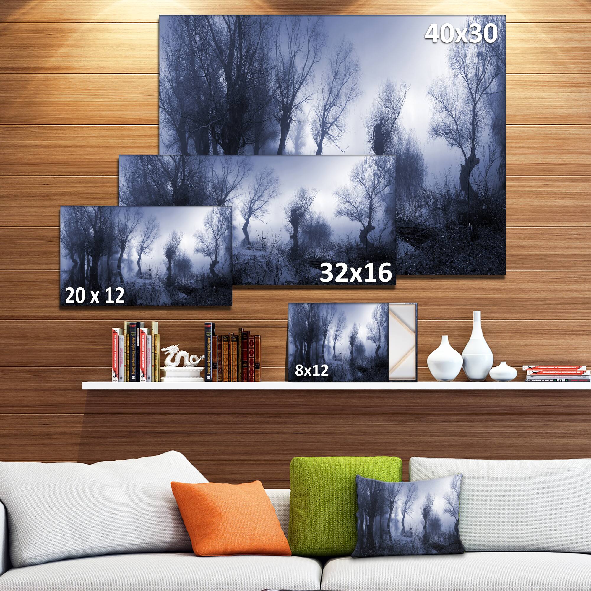 Designart - Creepy Landscape in Sepia Tones - Landscape Canvas Art Print