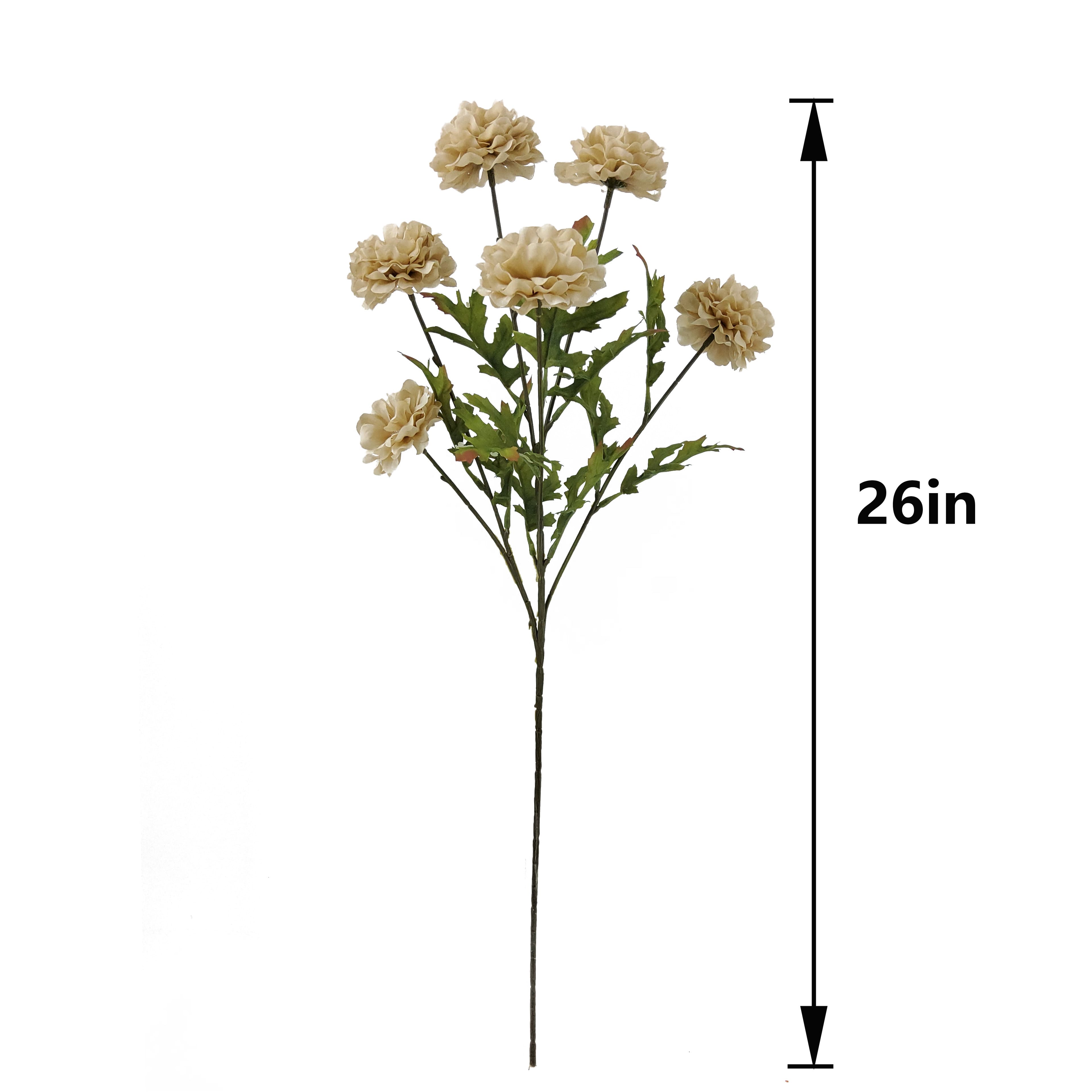 26" Cream Pom Pom Mum Stem by Ashland®