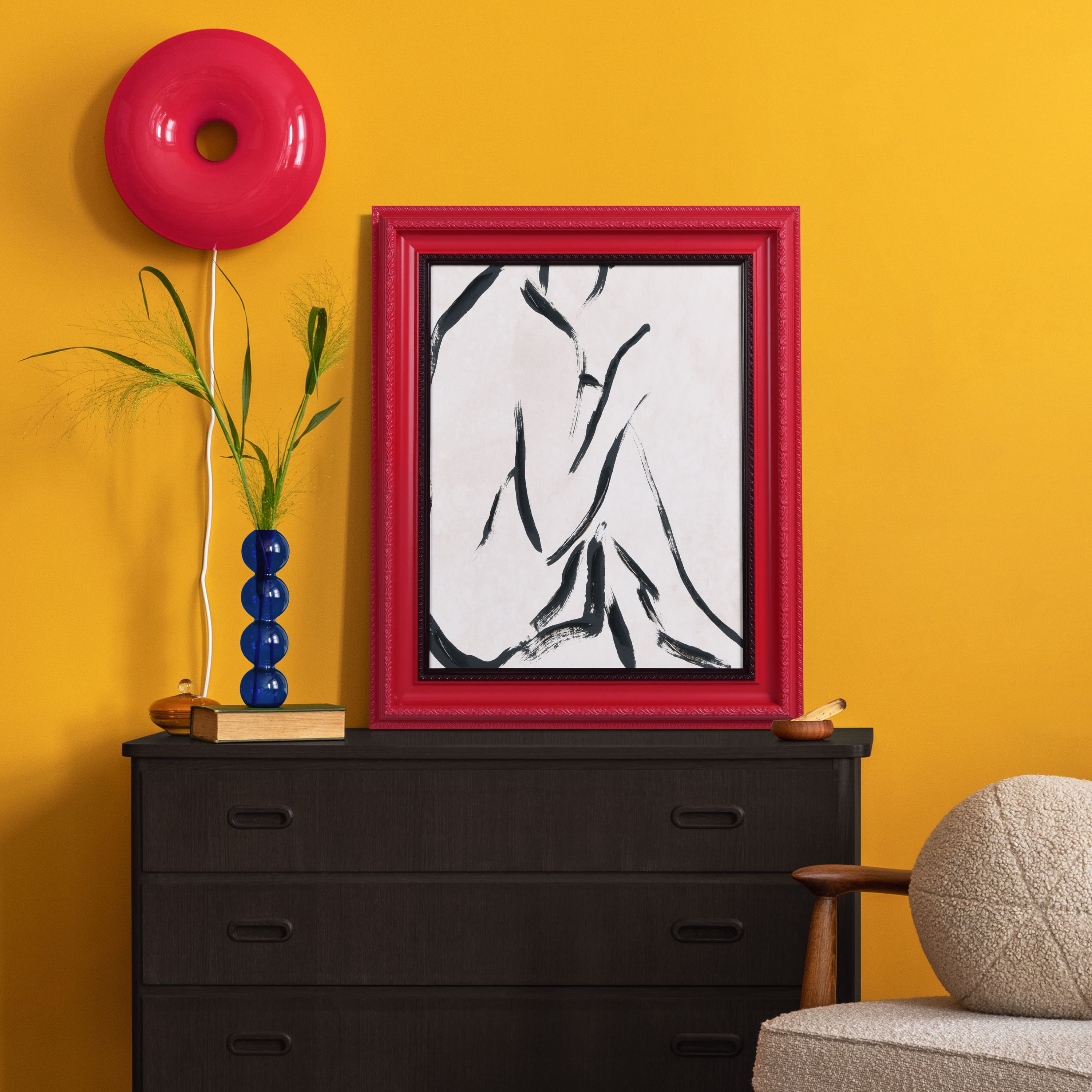 Empire Art Direct Chromatic Splendor 20" x 24" Abstract Silhouette Chromatic Hand Painted Embellished Wall Art Frame
