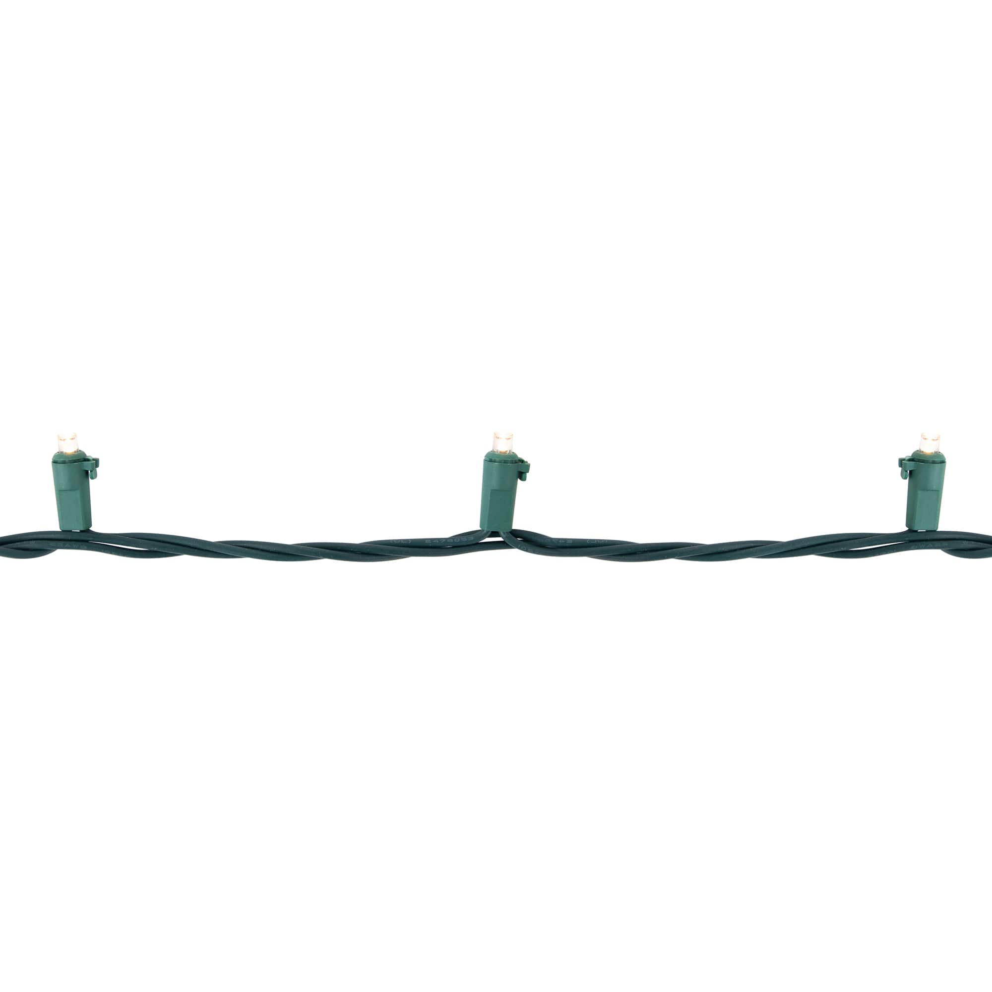 100ct. Warm White LED Wide Angle Christmas Lights Set With Green Wire