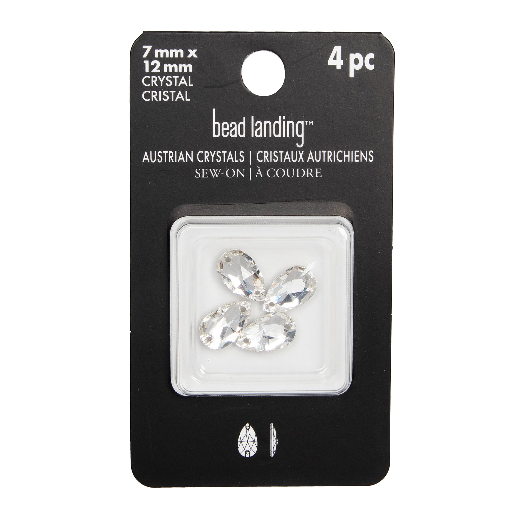 12mm Teardrop Sew-On Austrian Crystals by Bead Landing