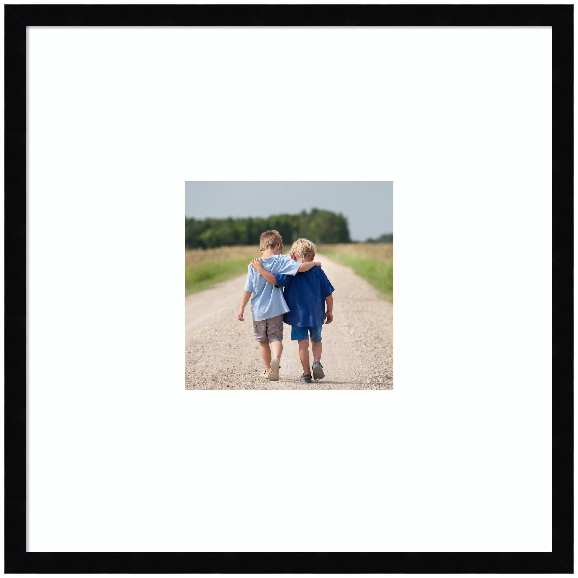 Kate and Laurel Svelte Noir Black Photo Frames with Mat