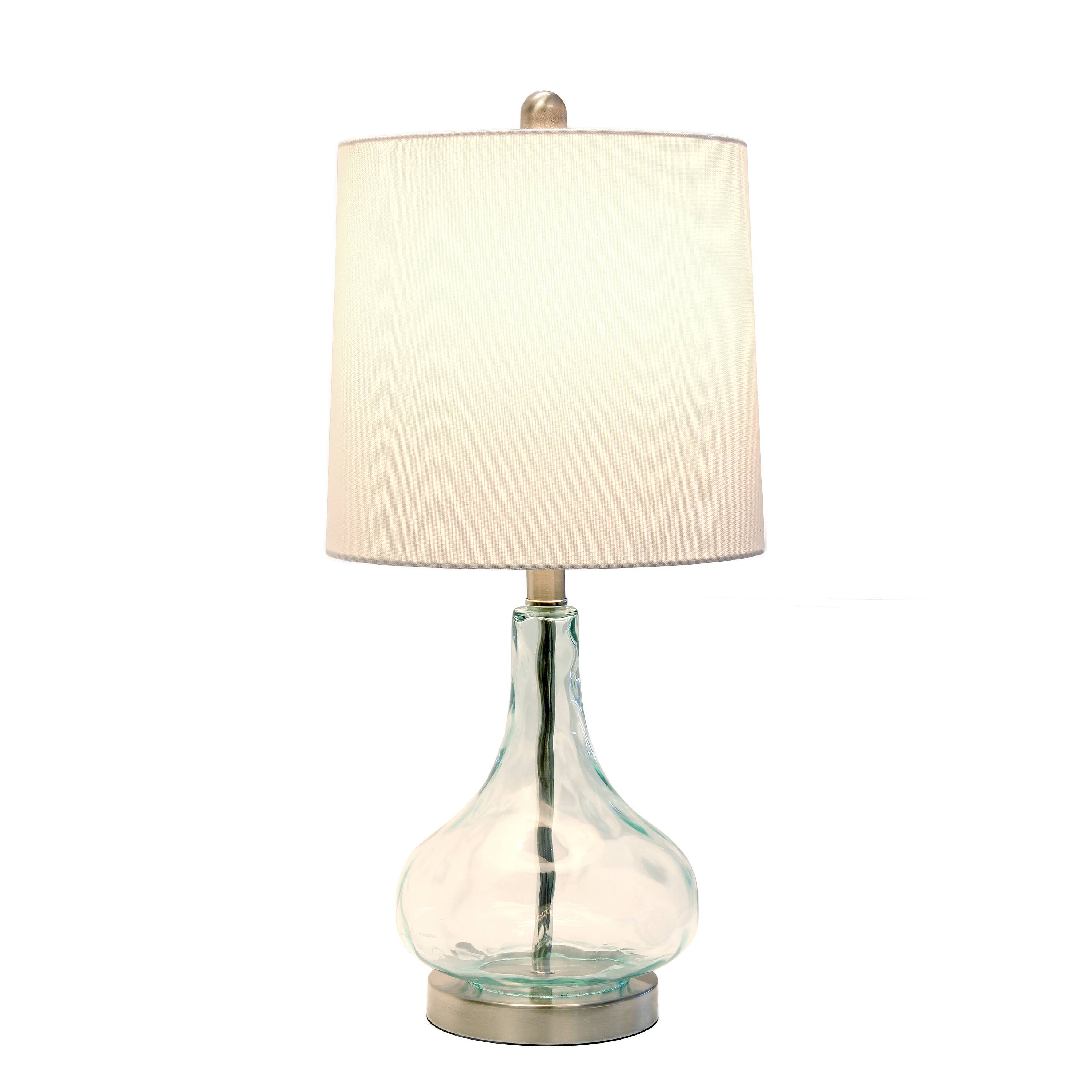 JAC Styles 23.25" Teal Sophia Rippled Glass Table Lamp