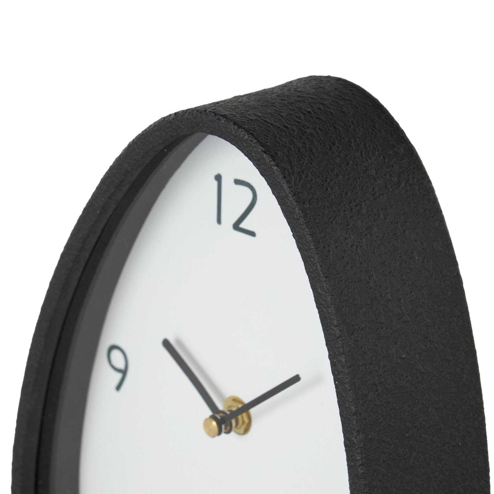 8.75" Black & White Textured Metal Decorative Mantel Clock Set