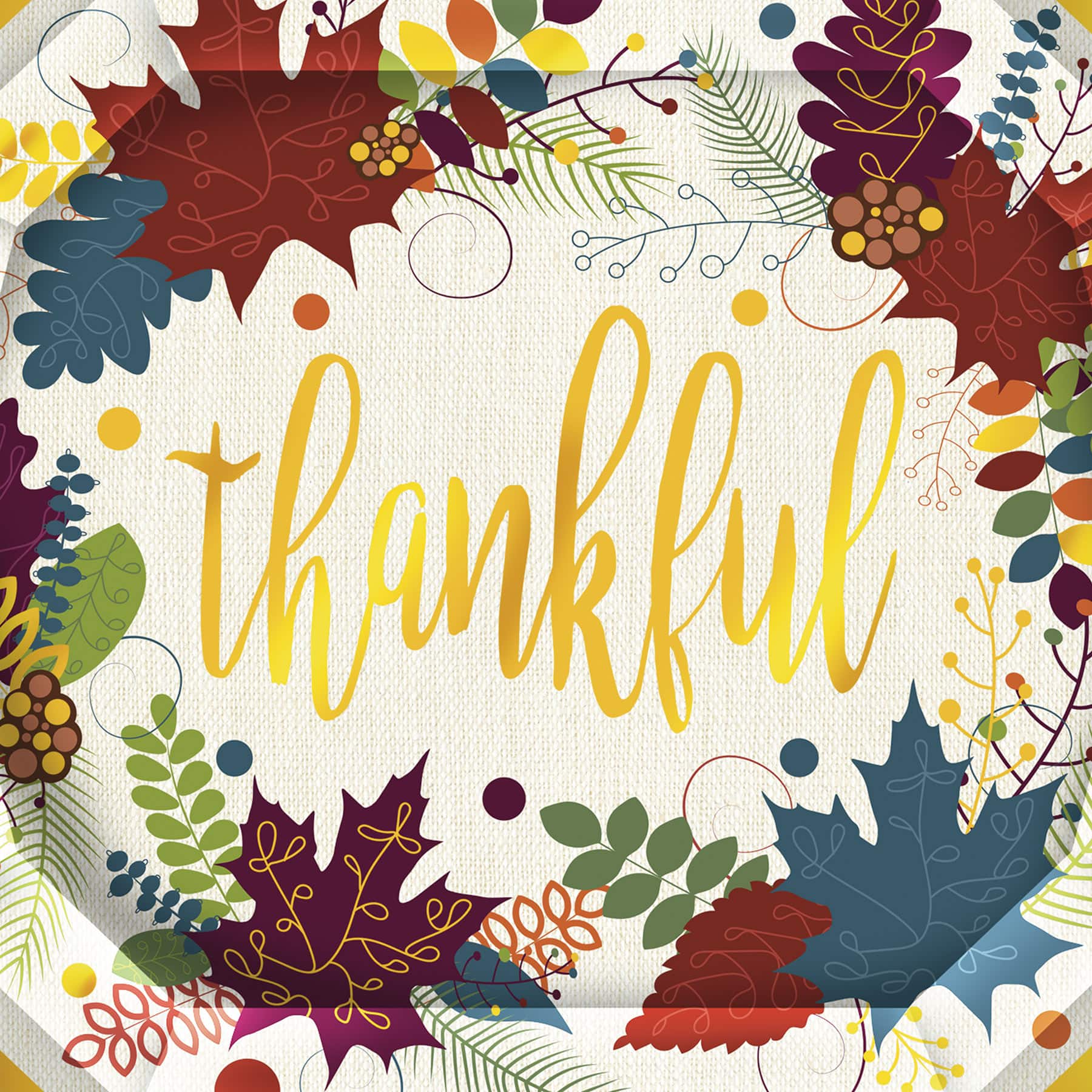 Beistle 9" x 11" Friendsgiving Dinner Plates, 16ct.