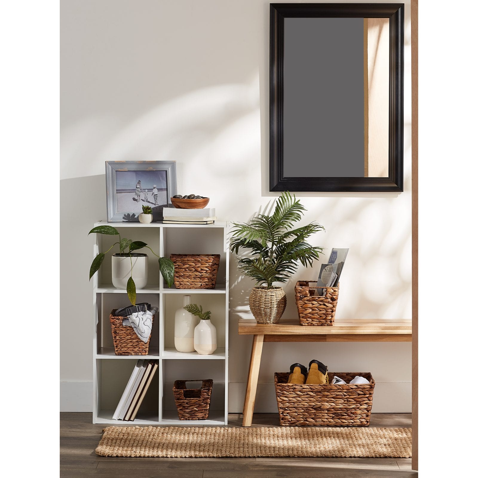 DII® Dark Brown Water Hyacinth Basket Set