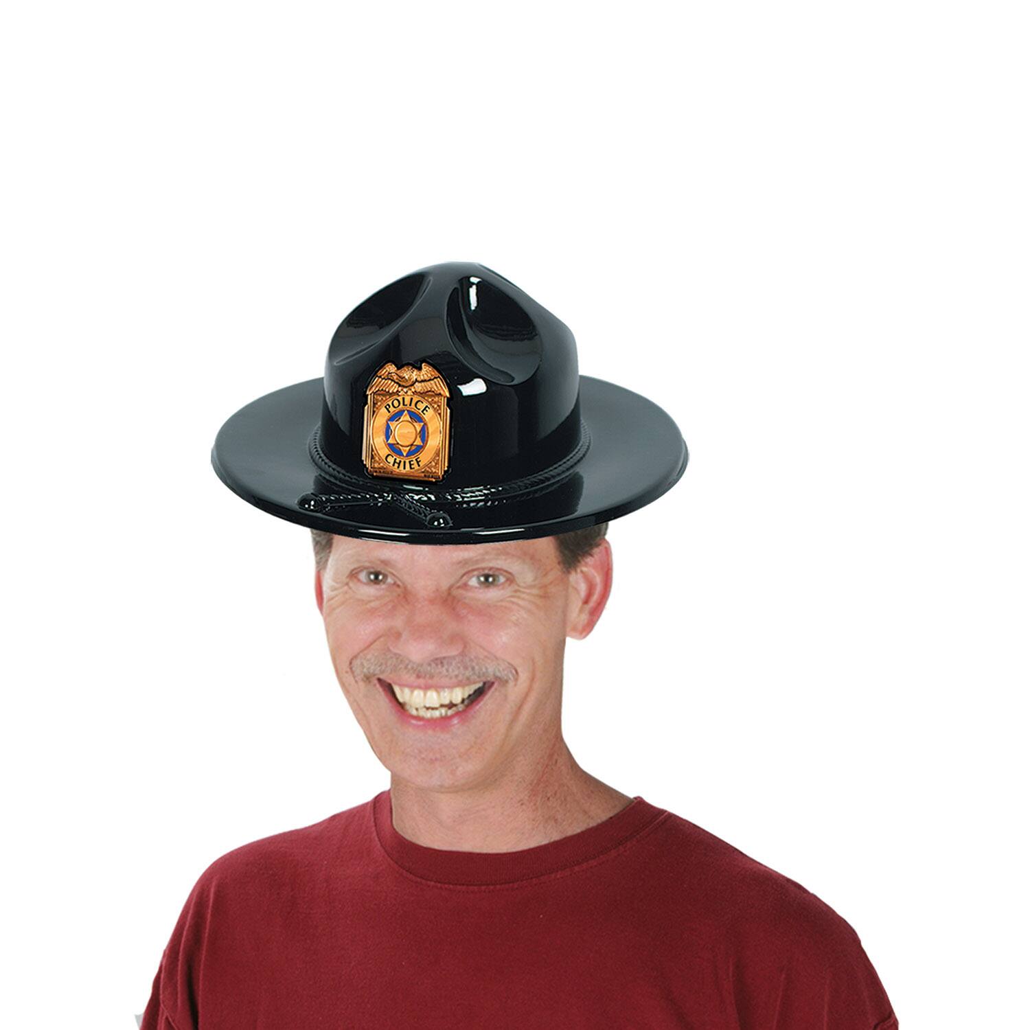 Beistle Black Plastic Trooper Hats, 3ct.