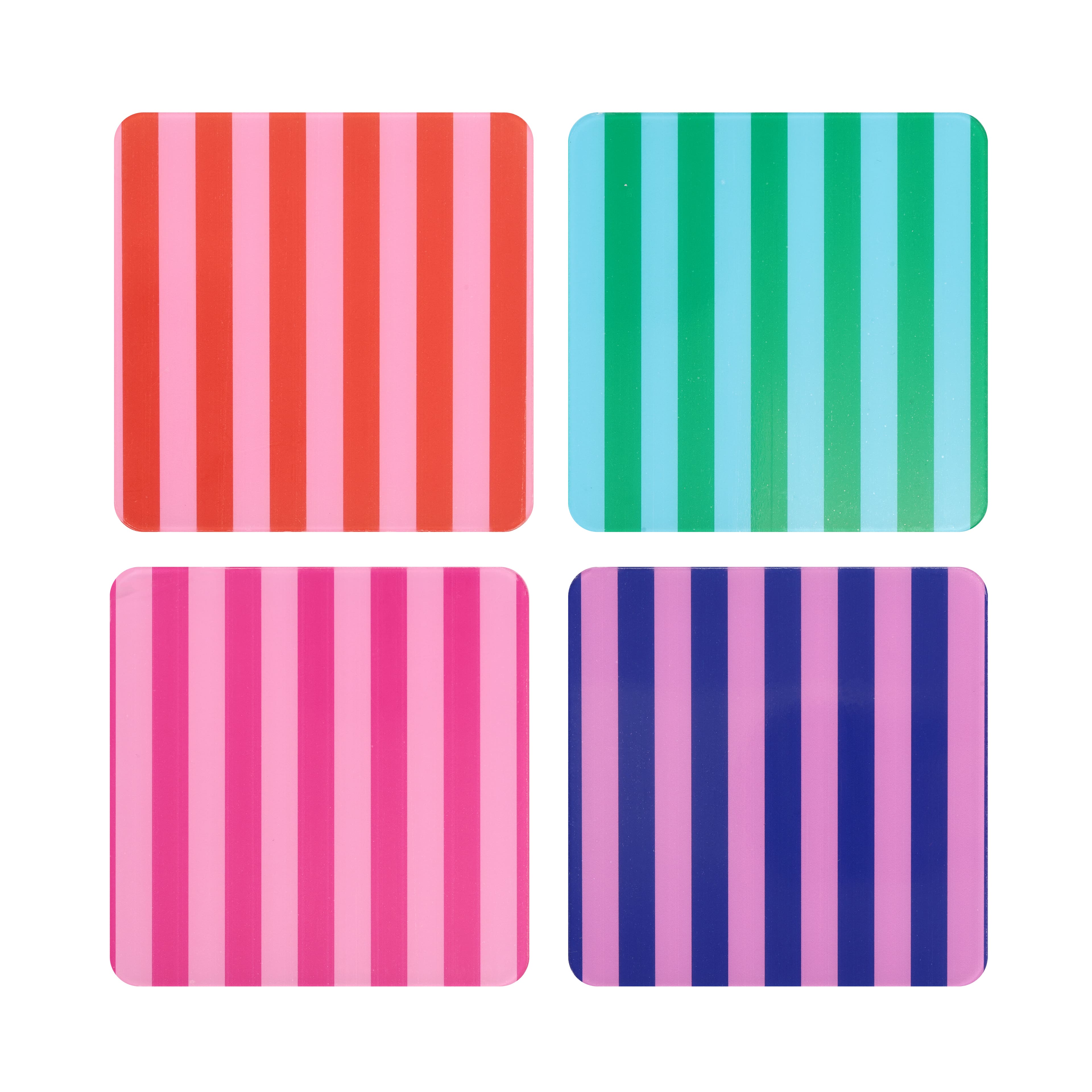 Mahjong Striped Acrylic Coasters by Fab Finds
