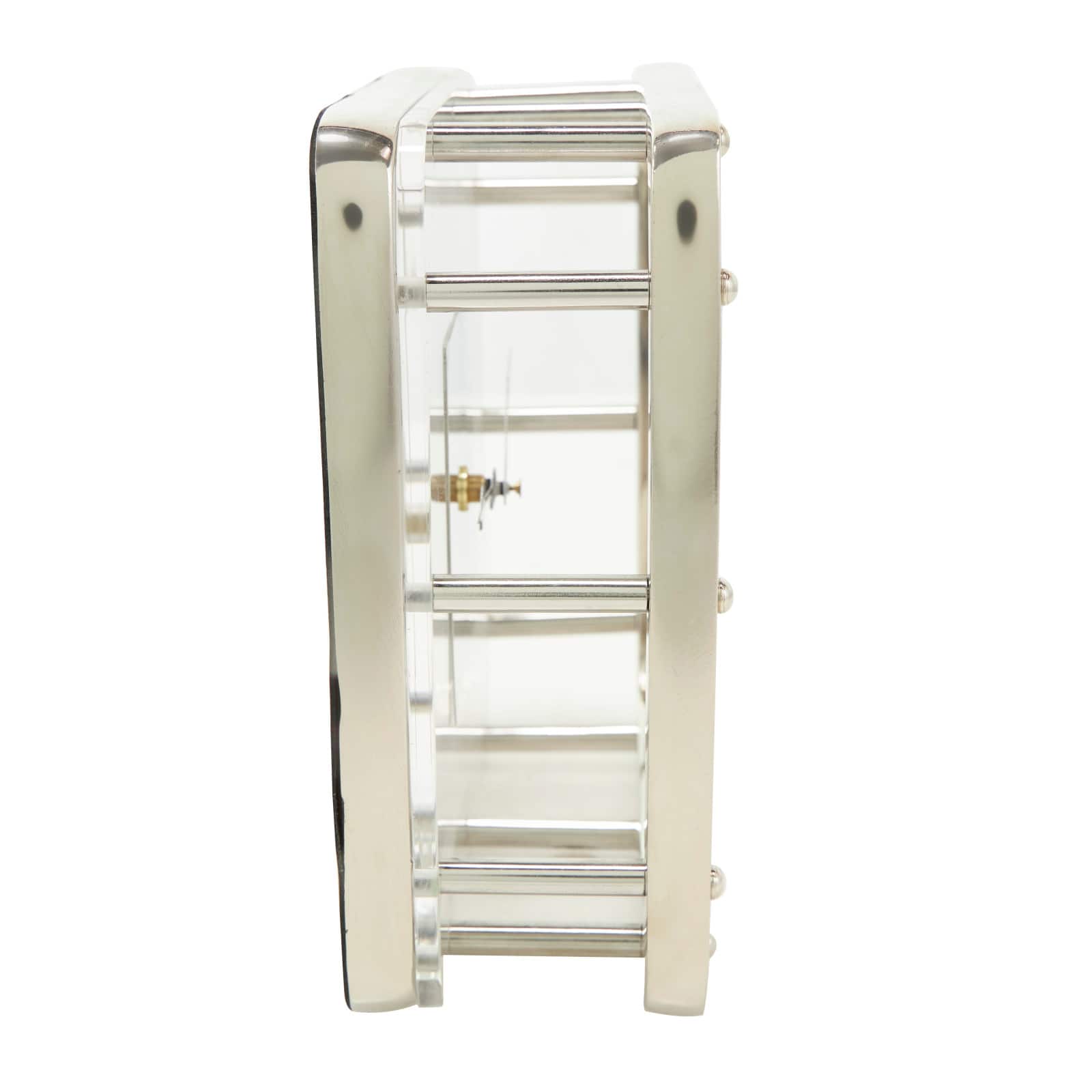 8" Silver Aluminum Geometric Dimensional Open Frame Clock