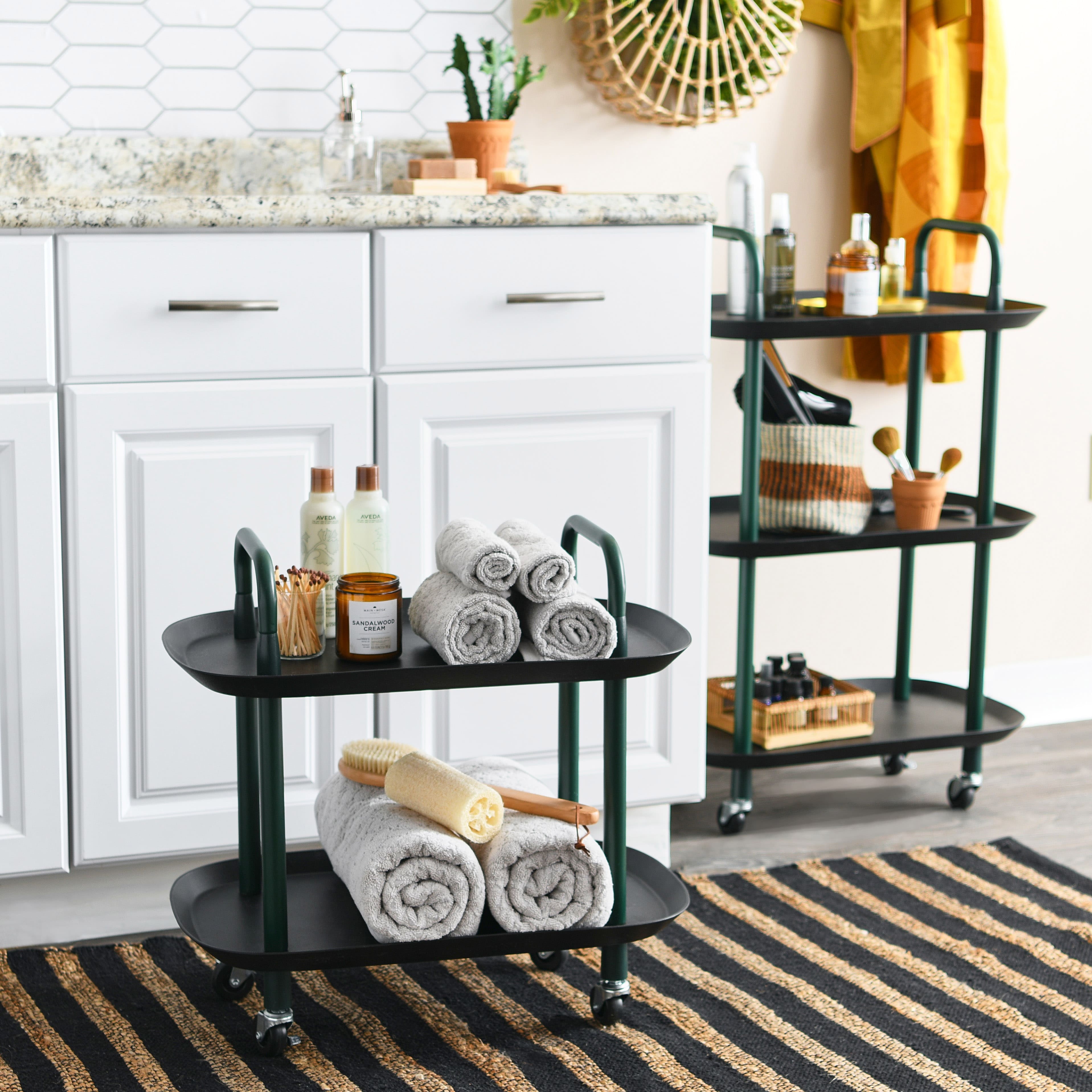 Hello Honey® Main + Mesa™ 2-Tier Modern Plastic and Metal Trolley