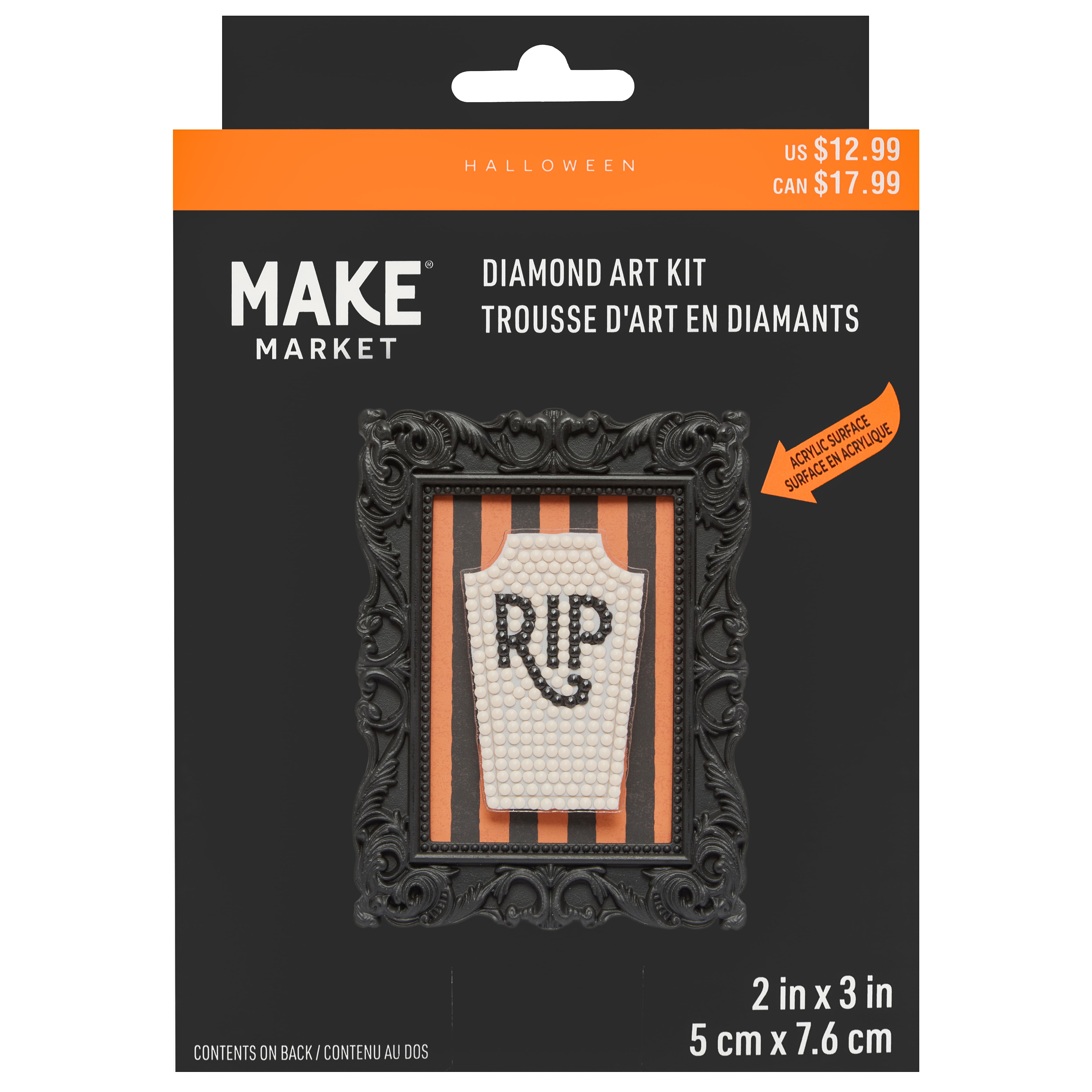 2" x 3" Headstone Acrylic Surface Diamond Art Kit with Frame by Make Market®