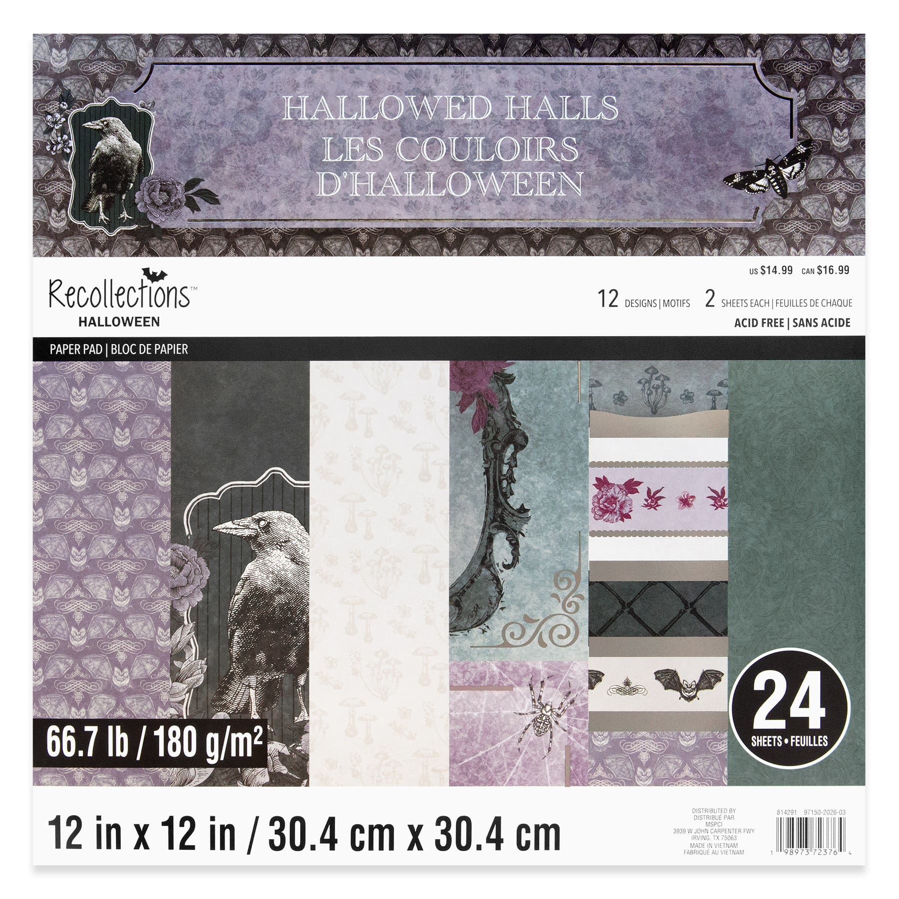 12" x 12" Hallowed Halls Paper Pad by Recollections™, 24 Sheets