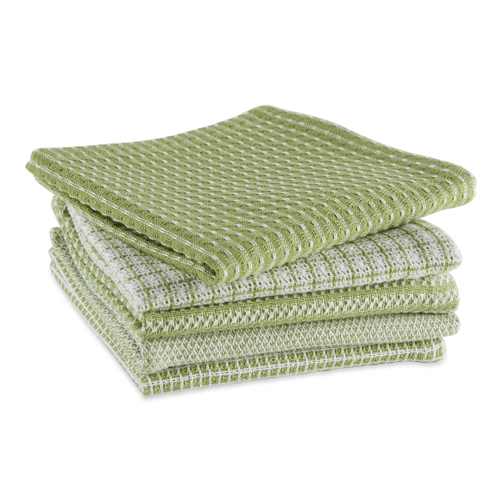 DII® Antique Green Mixed Pattern Dishcloths, 5ct.