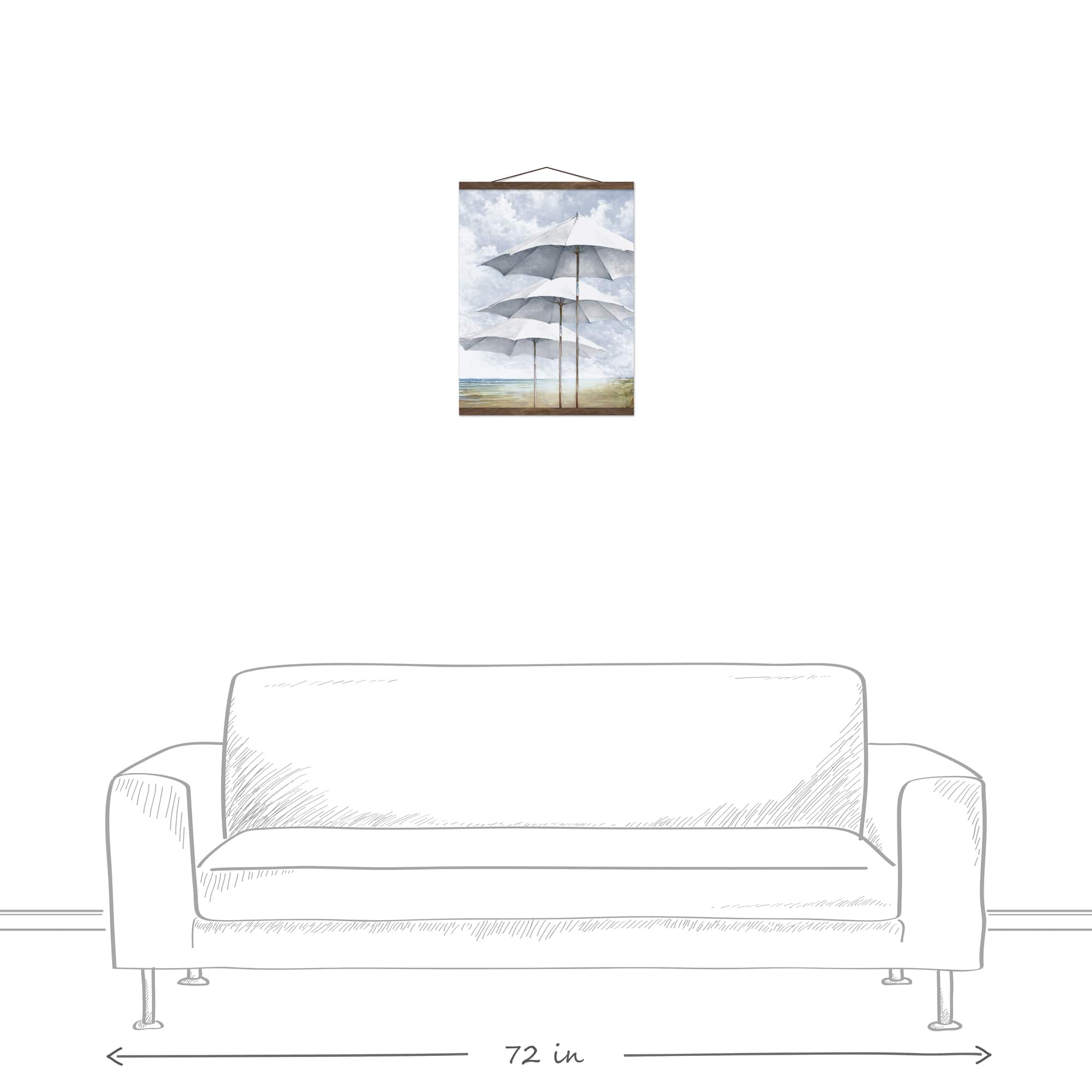 Beach Umbrellas Teak Hanging Canvas