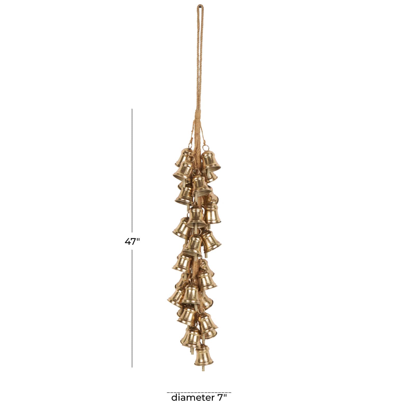 47" Gold Metal Cascading Cluster Decorative Bells