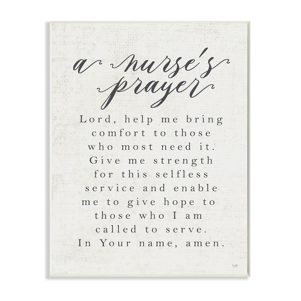 Stupell Industries A Nurse's Prayer Inspirational Office Faith Wood Wall Plaque