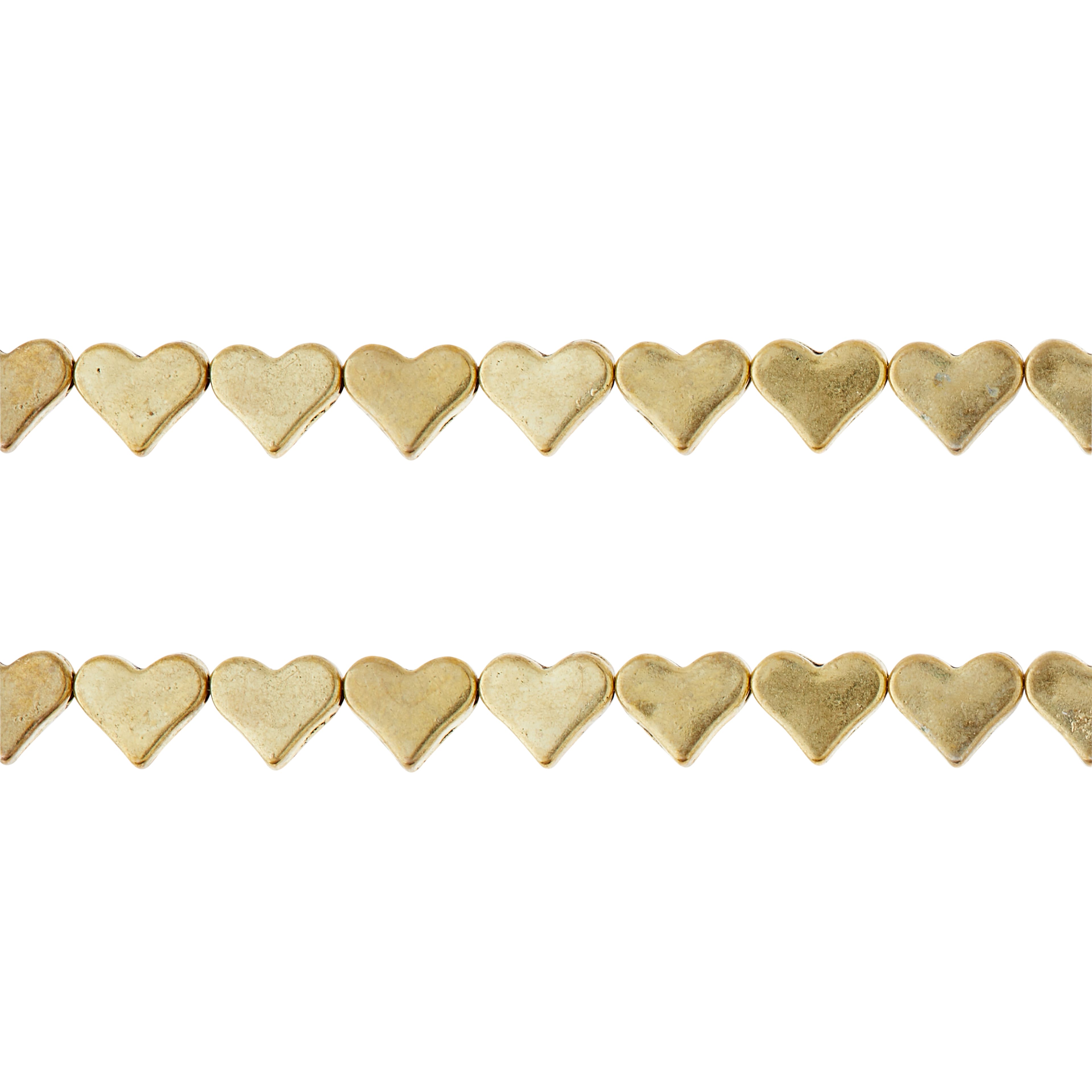 12 Pack: Gold Metal Heart Beads, 6mm by Bead Landing™