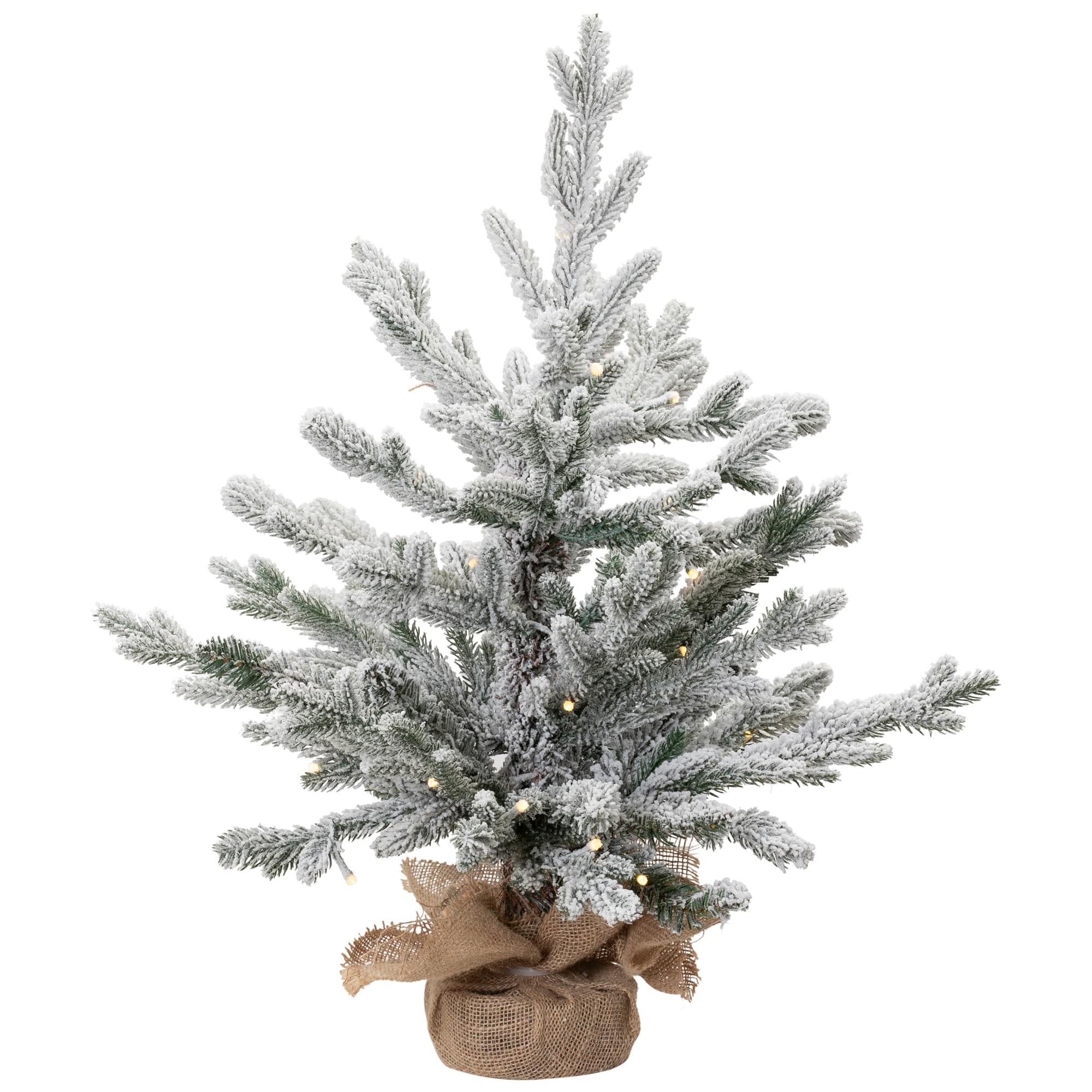2ft. Pre-Lit Tamarack Pine Artificial Christmas Tree with Burlap Base