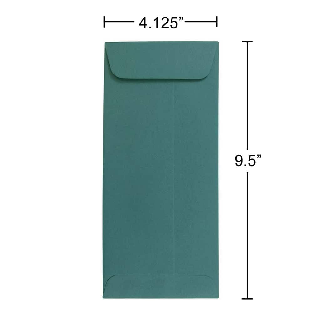 JAM Paper 4" x 9.5" Teal Policy Business Premium Envelopes