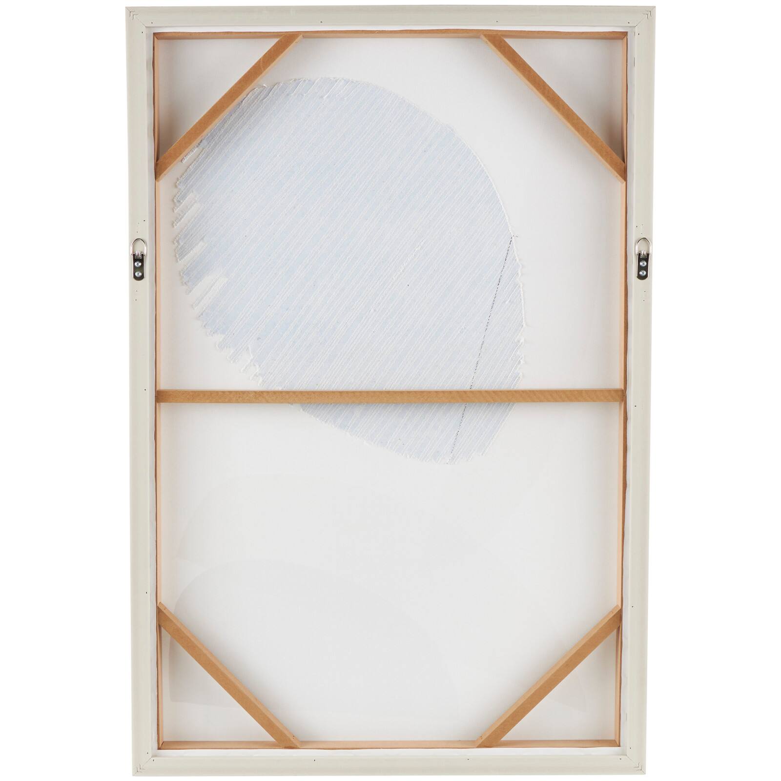 Brown & White Wooden & Fabric Abstract Overlapping Shapes Wall Décor