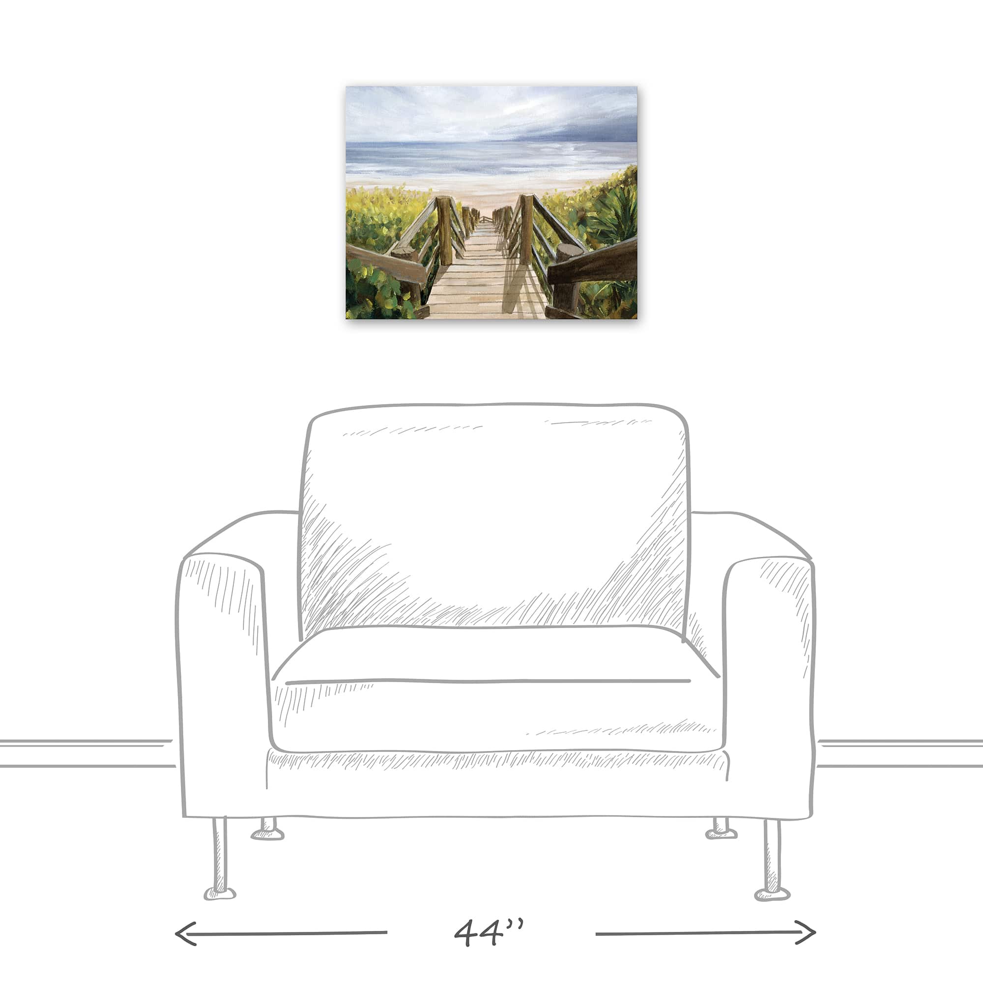Coastal Boardwalk 20" x 16" Canvas Wall Art