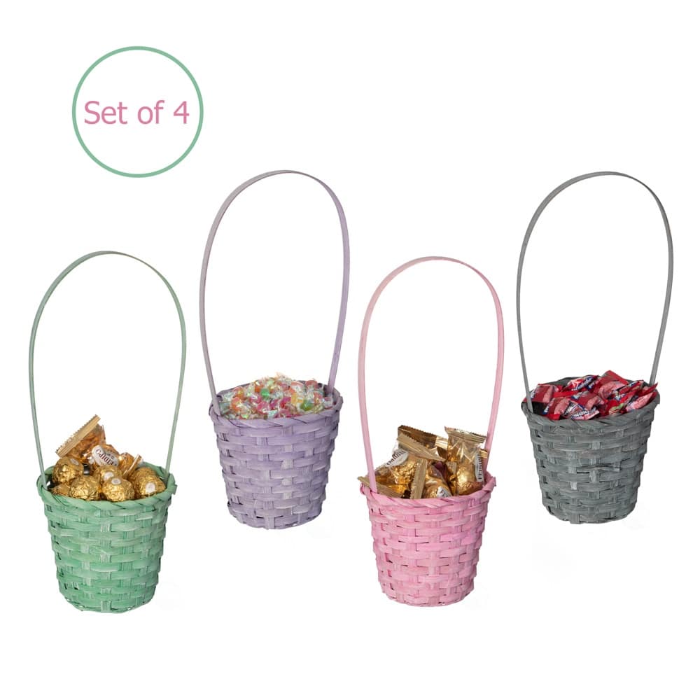 Bamboo Wicker Decorative Baskets Set, 4ct.