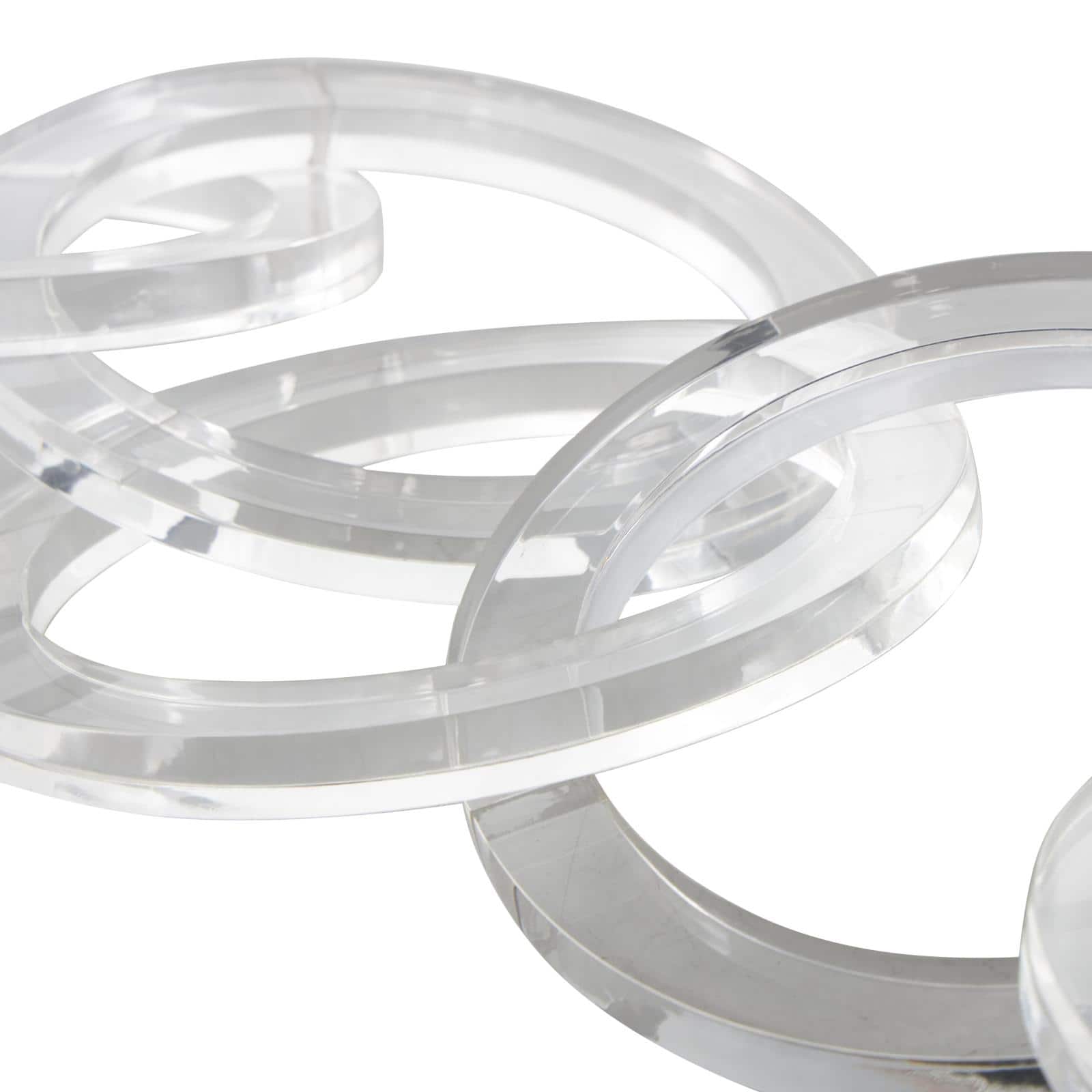 21" Clear Acrylic Plastic Chain Circular Link Sculpture