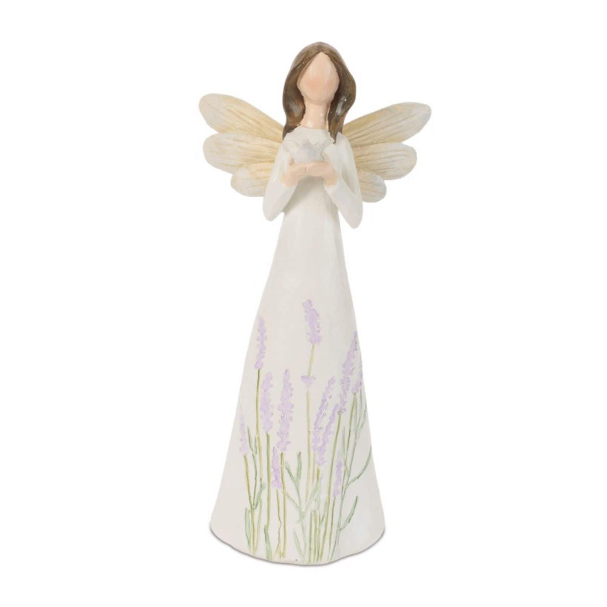 Melrose 9" Etched Floral Angel Figurine Set