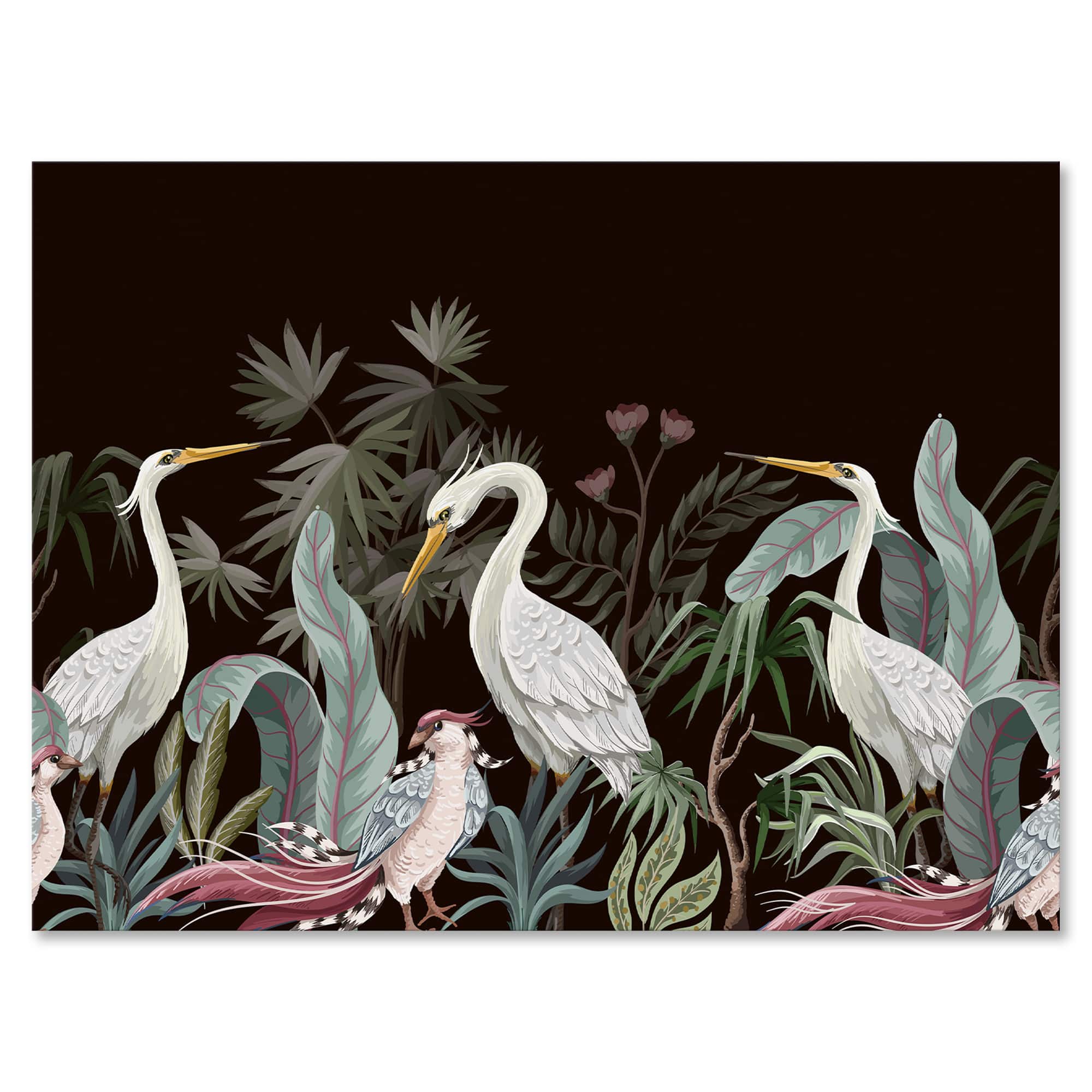 Designart - Chinoiserie With Birds and Peonies III - Traditional Canvas Wall Art Print