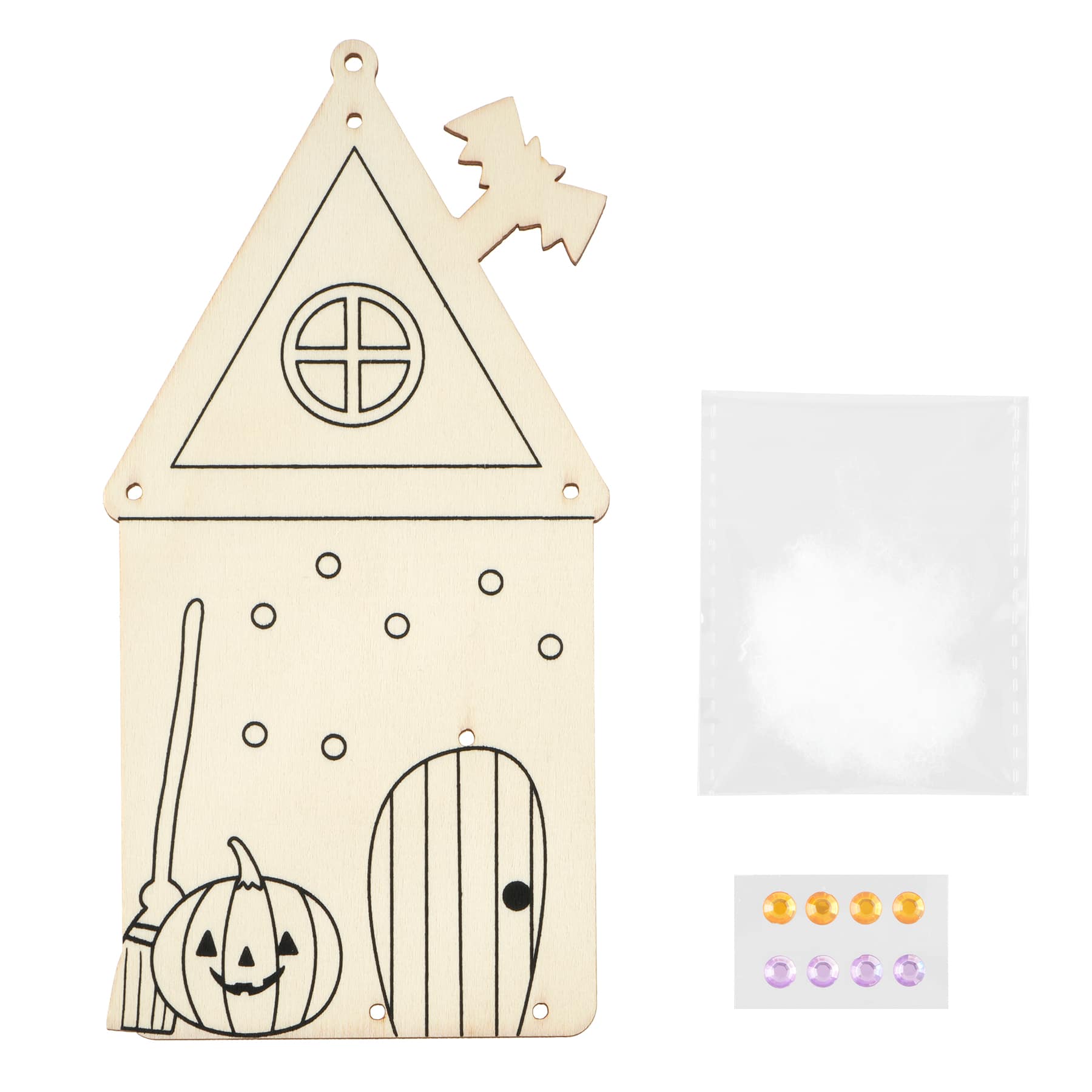 Halloween Wood House Ornament Craft Kit by Creatology™