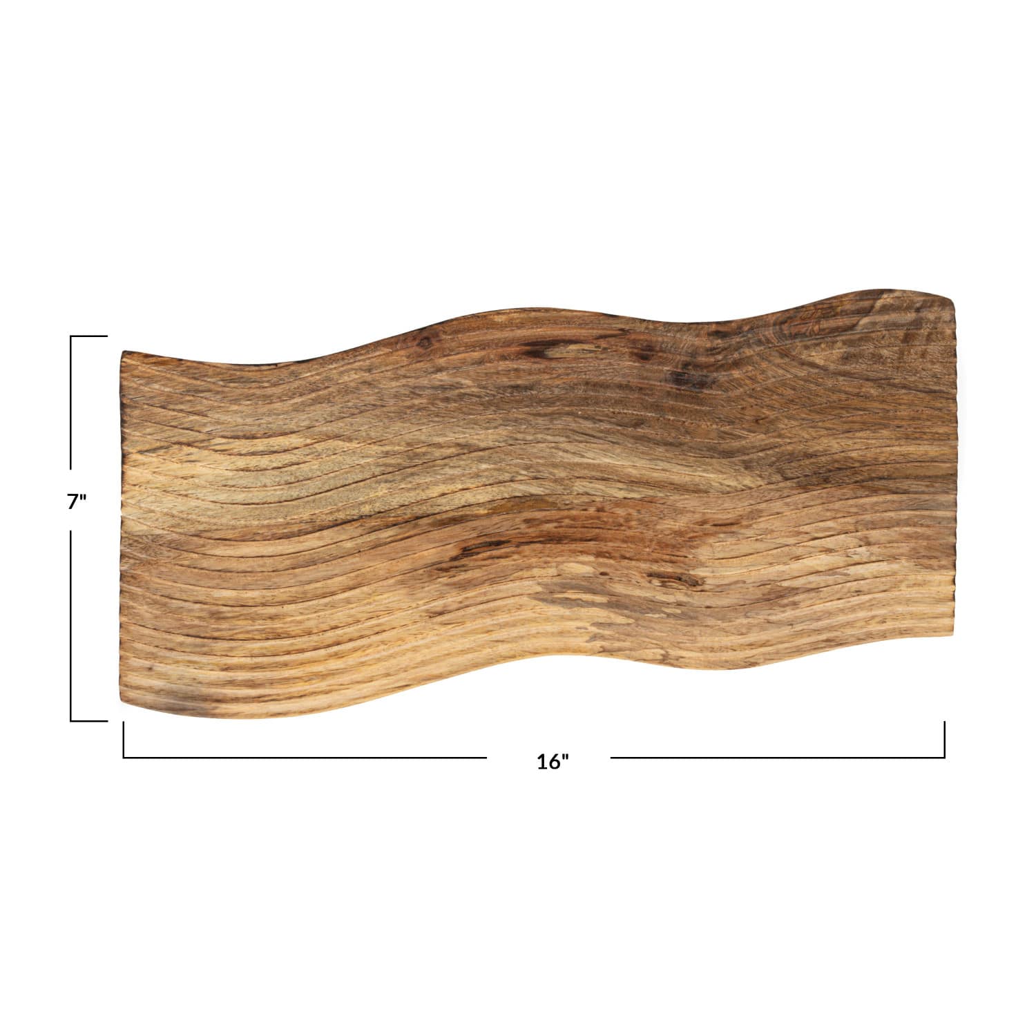 Hello Honey® 16" Walnut Finish Grooved Mango Wood Cheese & Cutting Board
