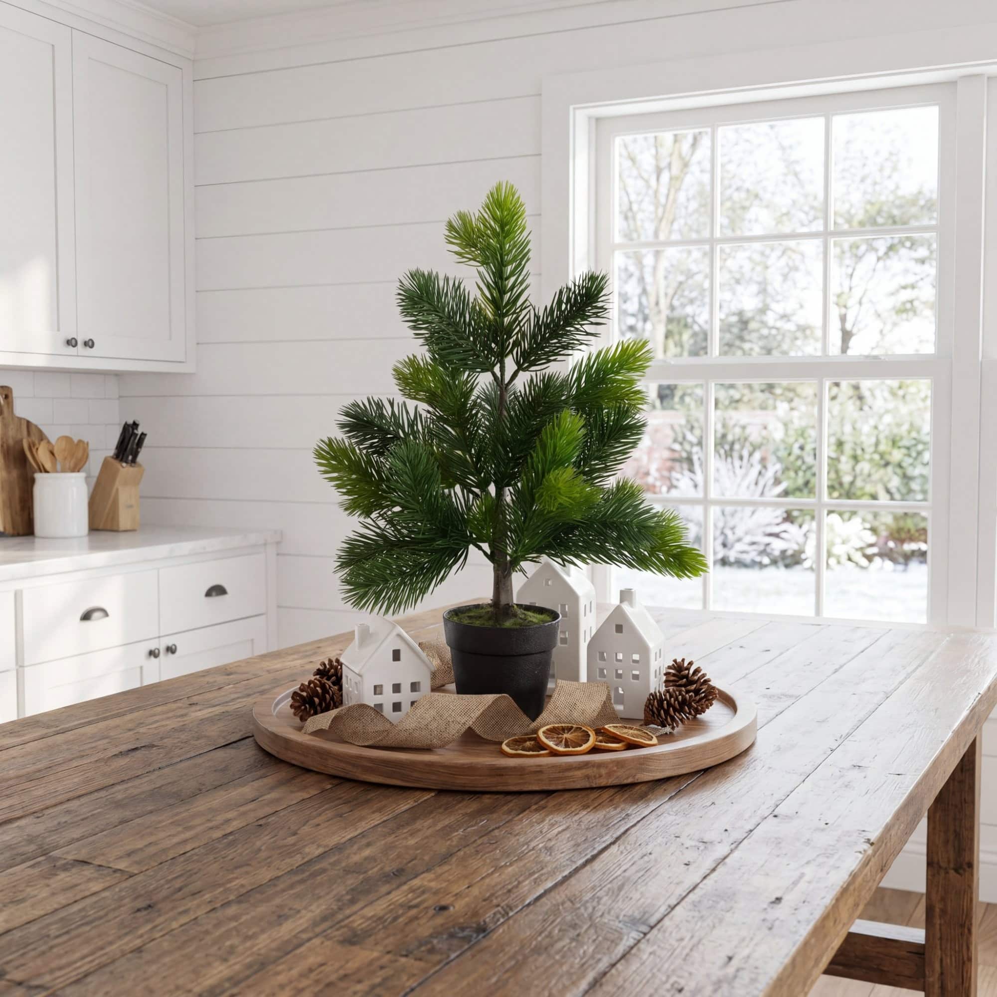 Nearly Natural 18" Unlit Artificial Real Touch Spruce Pine Christmas Tree