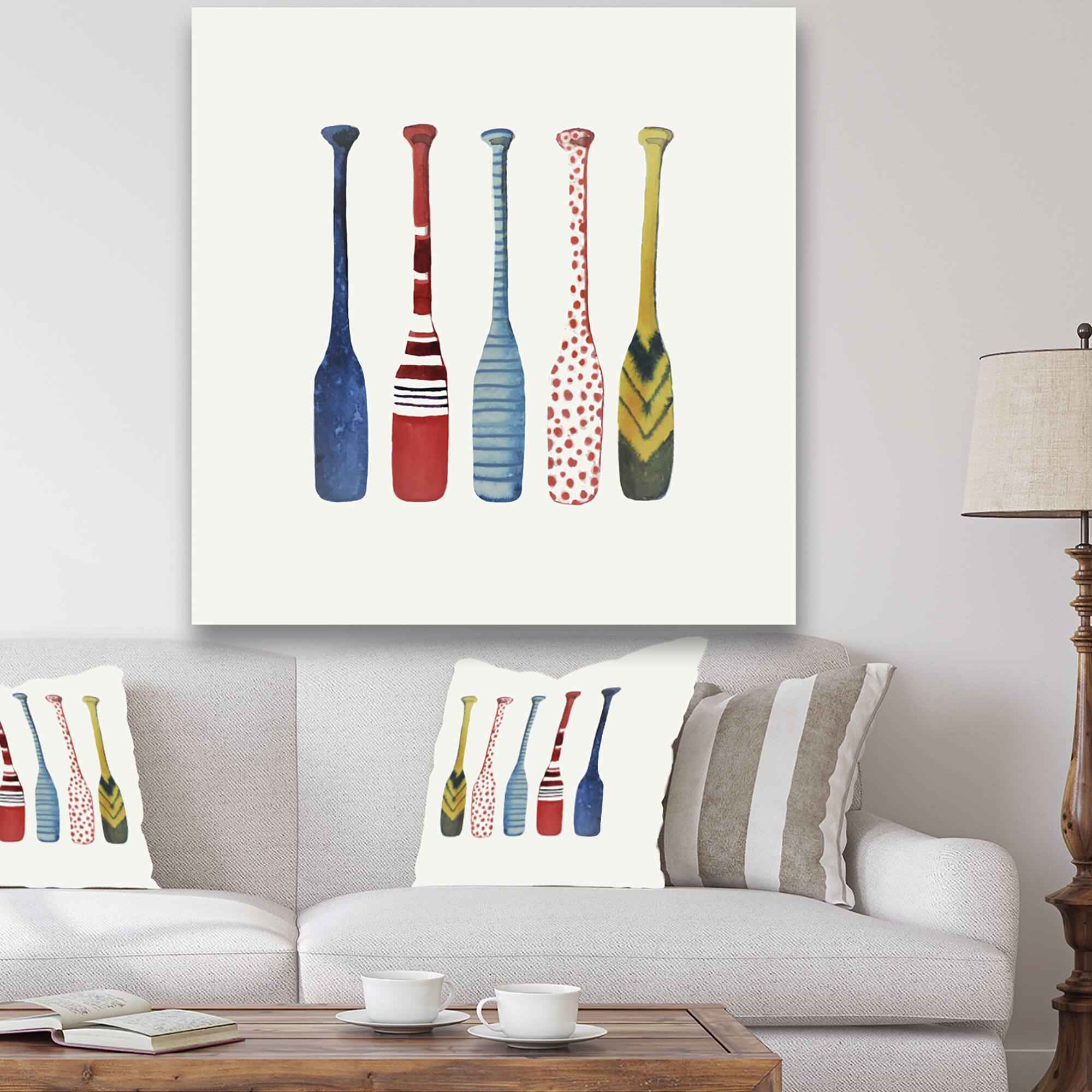 Designart - Five Paddles - Lake House Canvas Wall Art