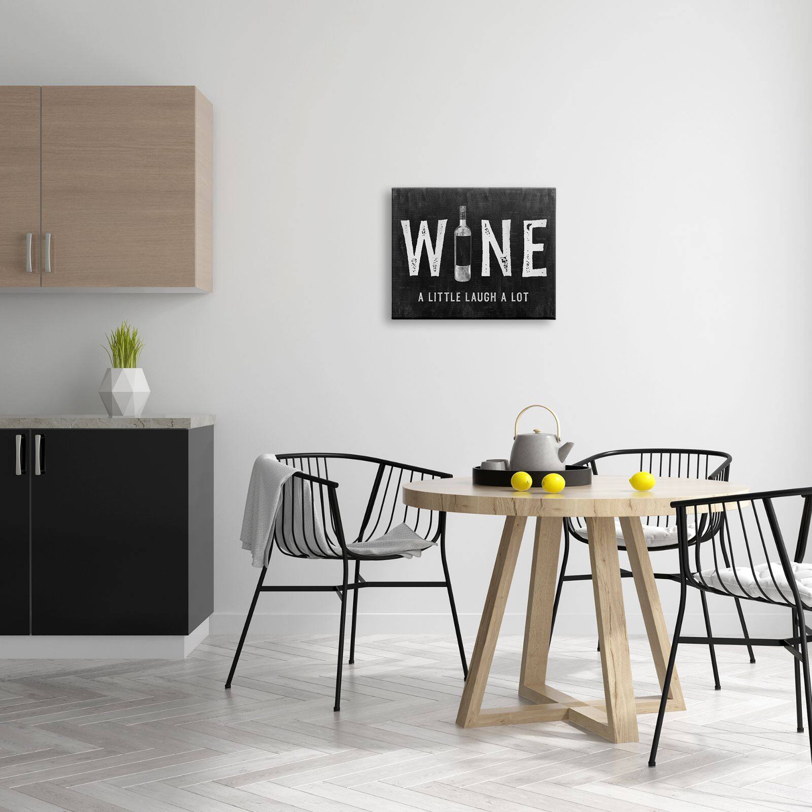 Stupell Industries Wine A Little Laugh A Lot Bottle Typography Canvas Wall Art