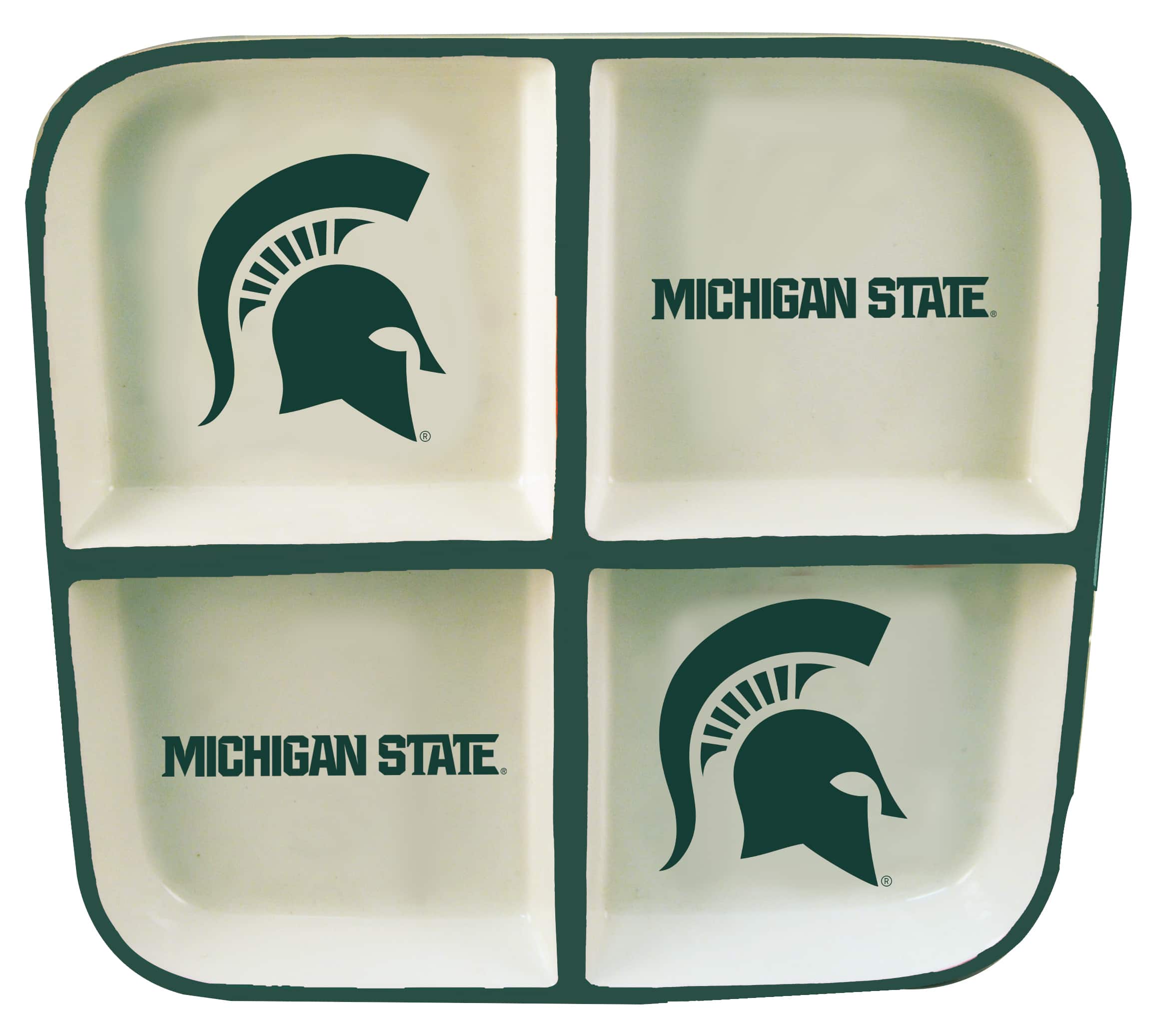 The Memory Company NCAA 4 Section Square Ceramic Tray