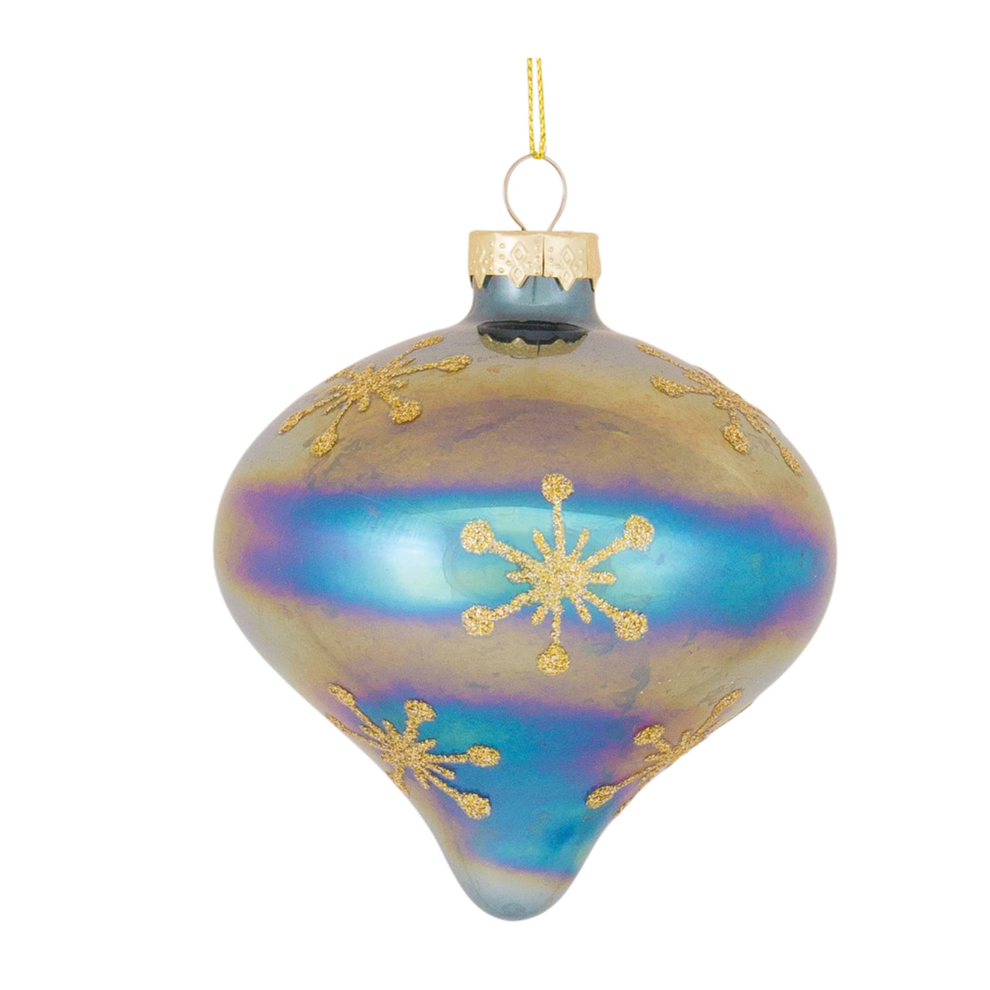 6ct. Iridescent Glass Snowflake Ornaments
