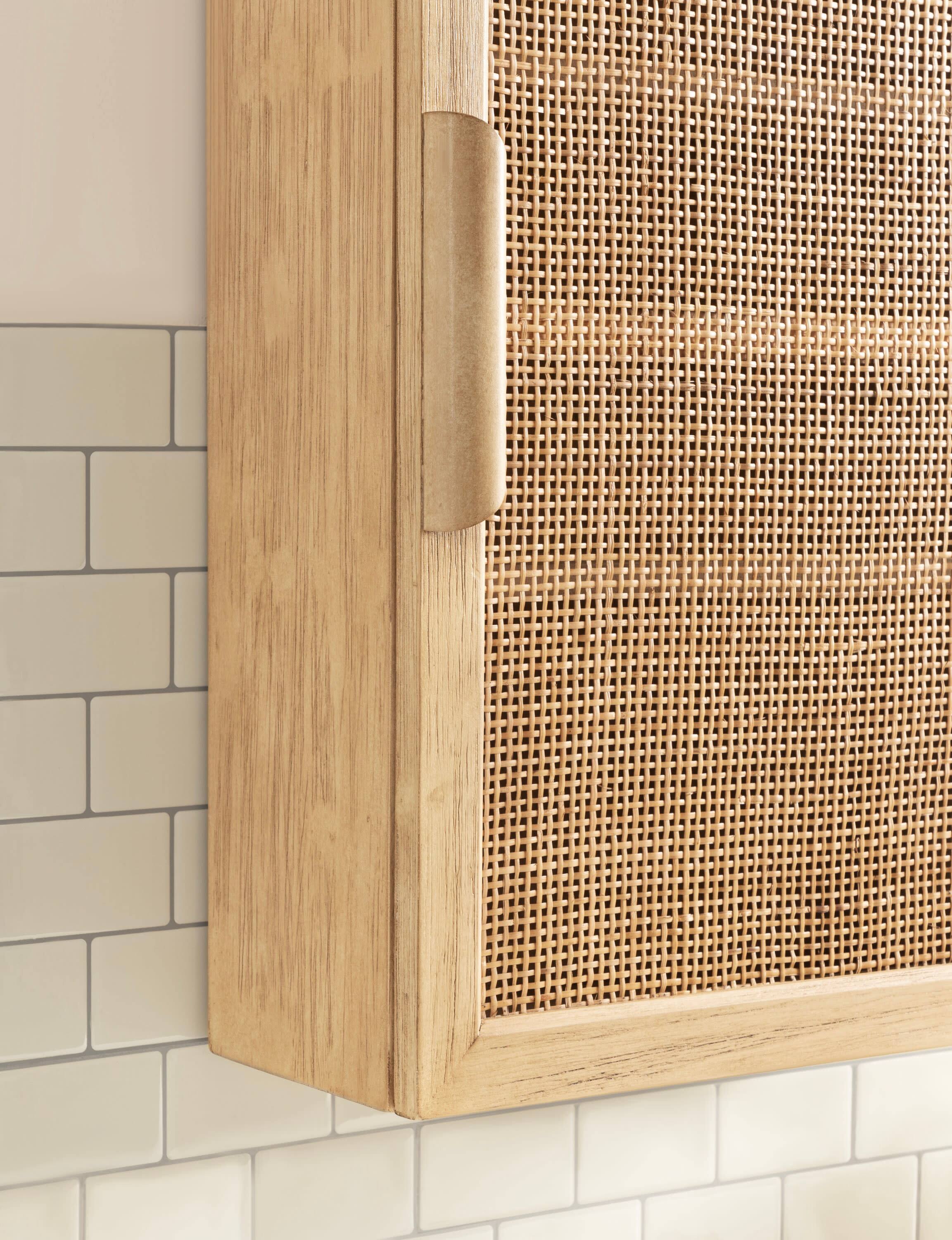 Kate and Laurel Ori Rattan Wall Cabinet