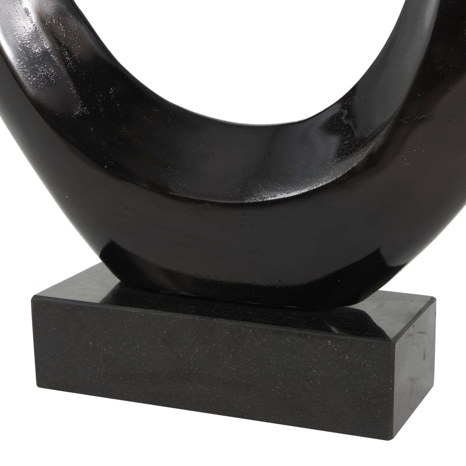 22.25" Black Aluminum Abstract Looped Floor Sculpture with Marble Base