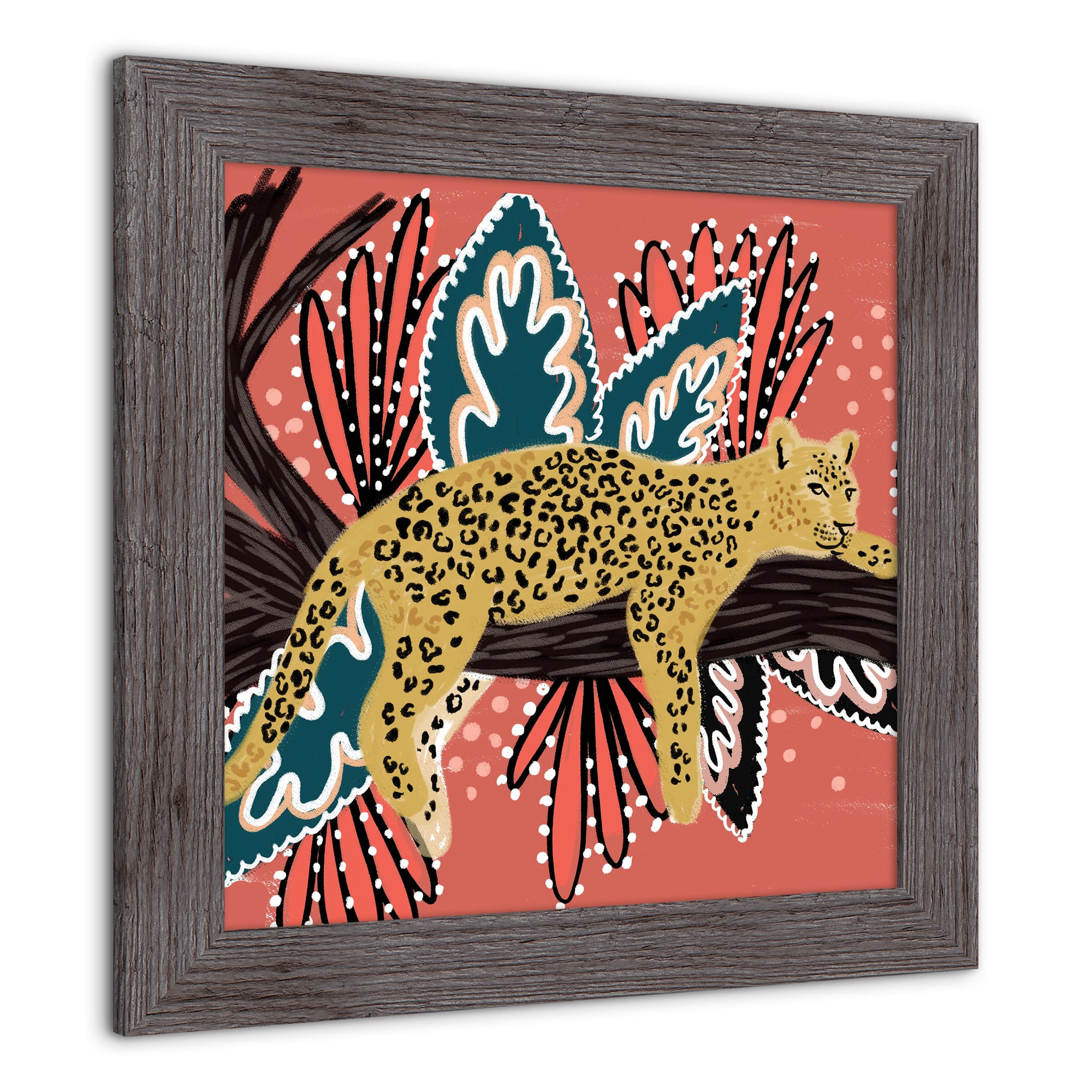 Funky Leopard Western Framed Print