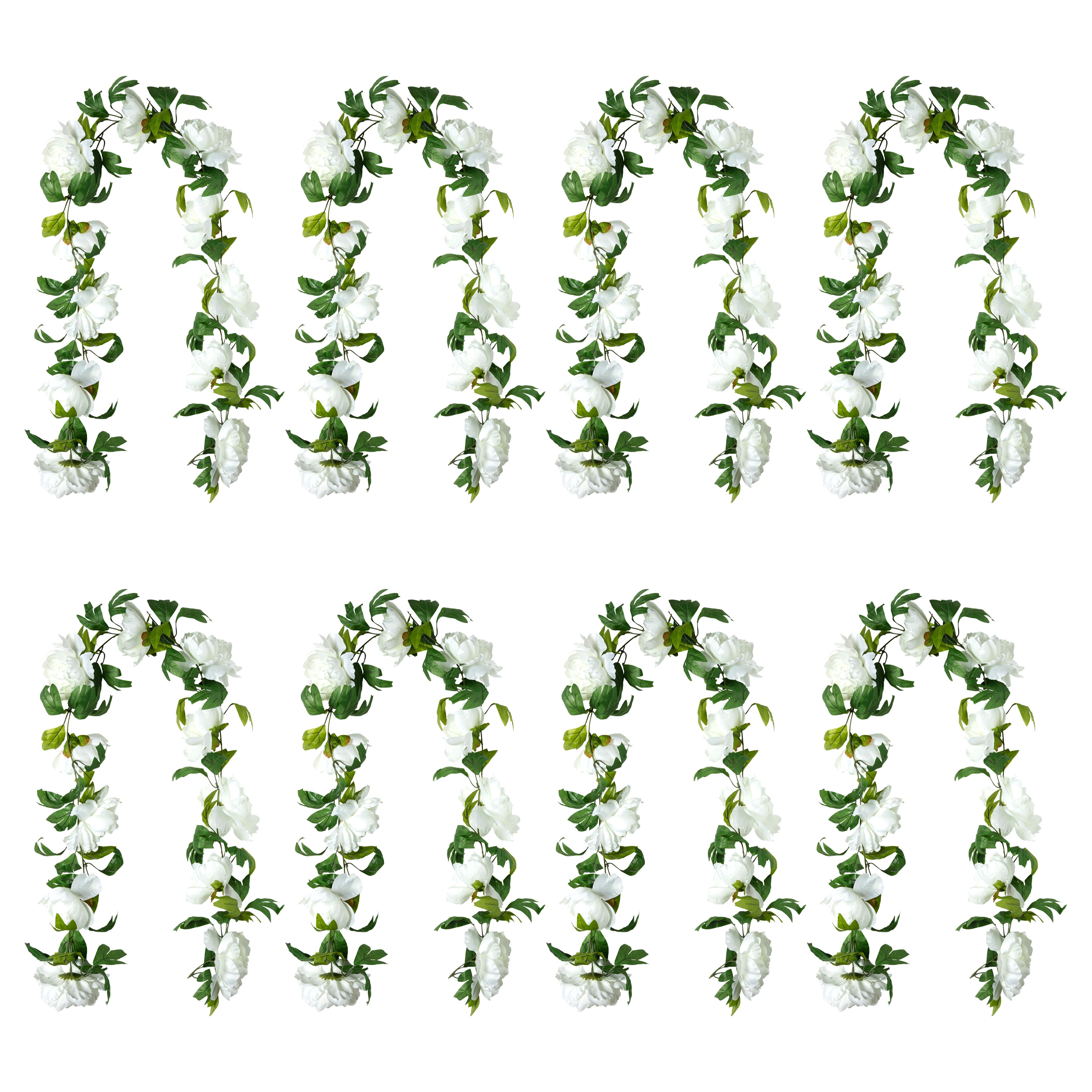 8 Pack: 6ft. Cream Peony Garland by Ashland®