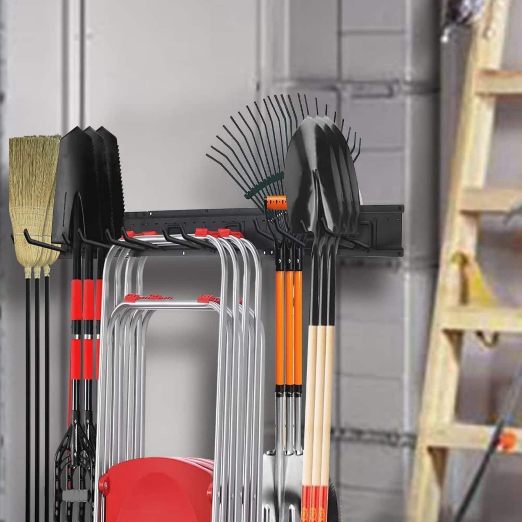 NEX™ 16.5" Black 6-Hook Garage Tool Wall Rack