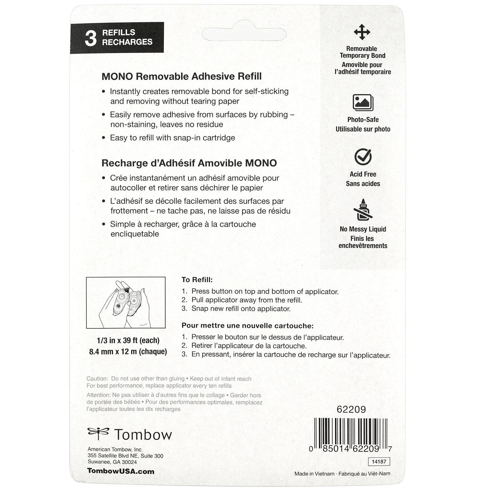Tombow MONO Removable Adhesive Runner Refill Value Pack