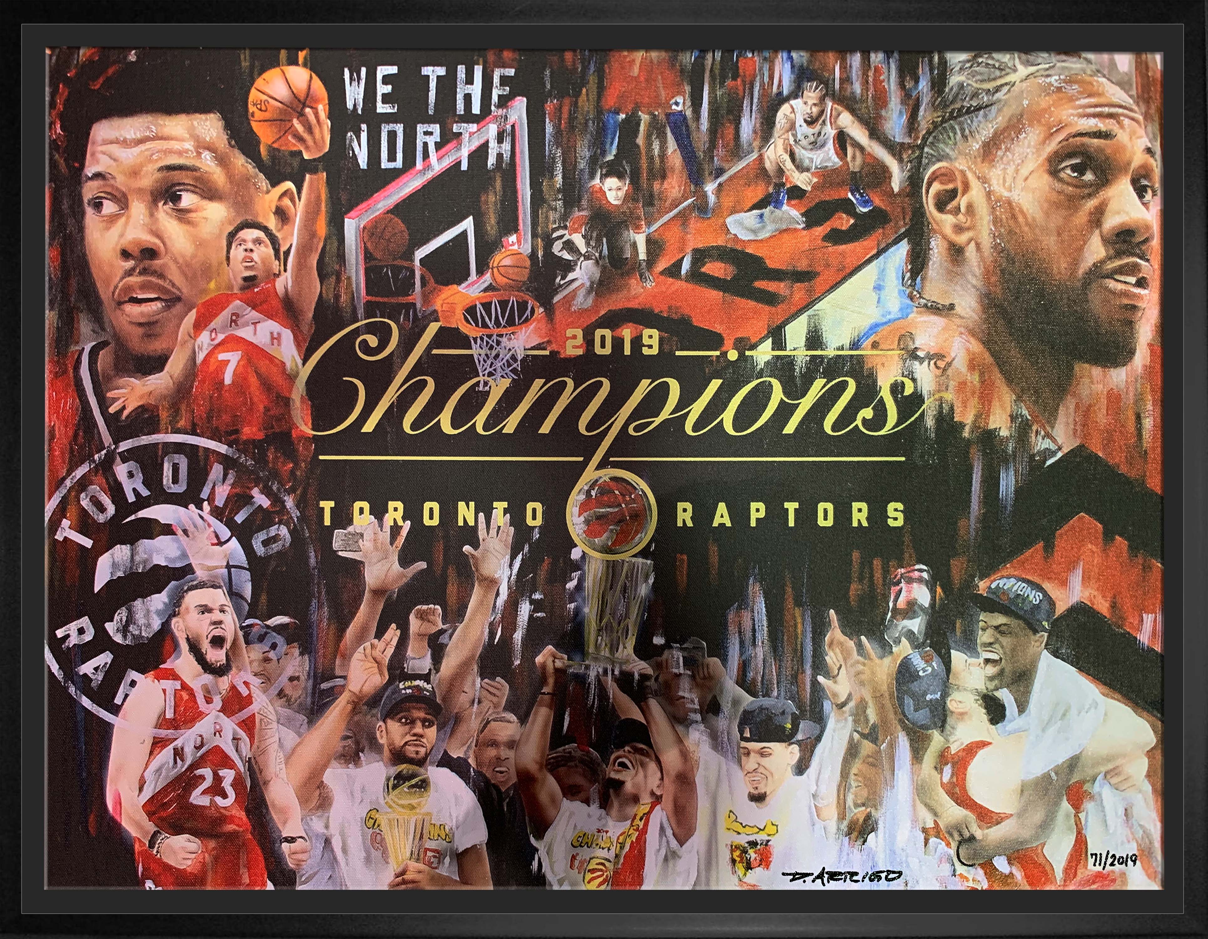 Toronto Raptors Framed Canvas 2019 Champs by Arrigo LE2019 31.5" x 22.5"