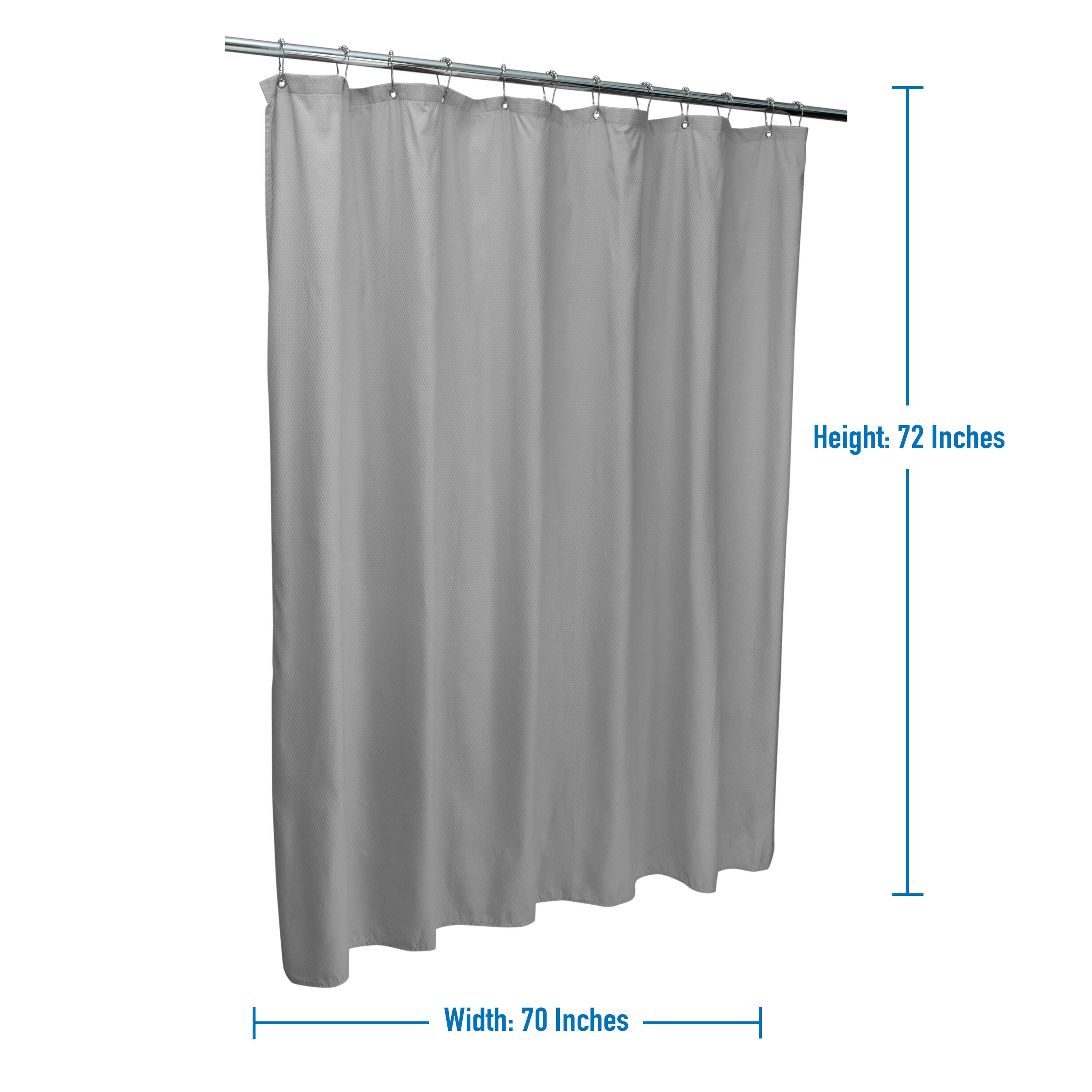 Bath Bliss Microfiber Soft Touch Diamond Design Shower Curtain Liner
