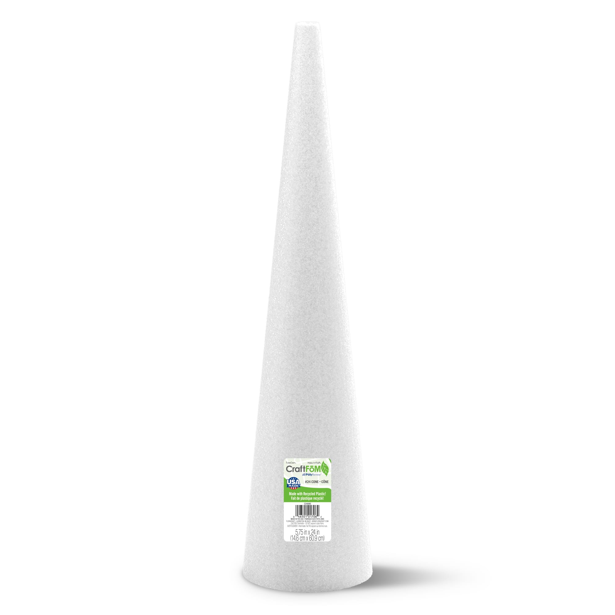 12 Pack: FloraCraft® CraftFōM Cone White, 5.75" x 24"