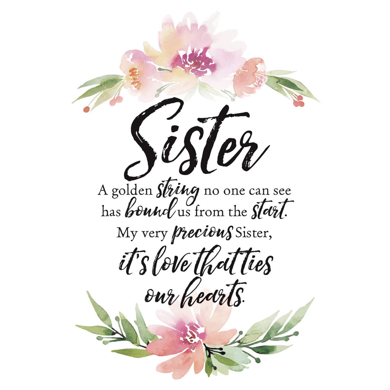 Woodland Grace Series Sister Wood Plaque With Easel