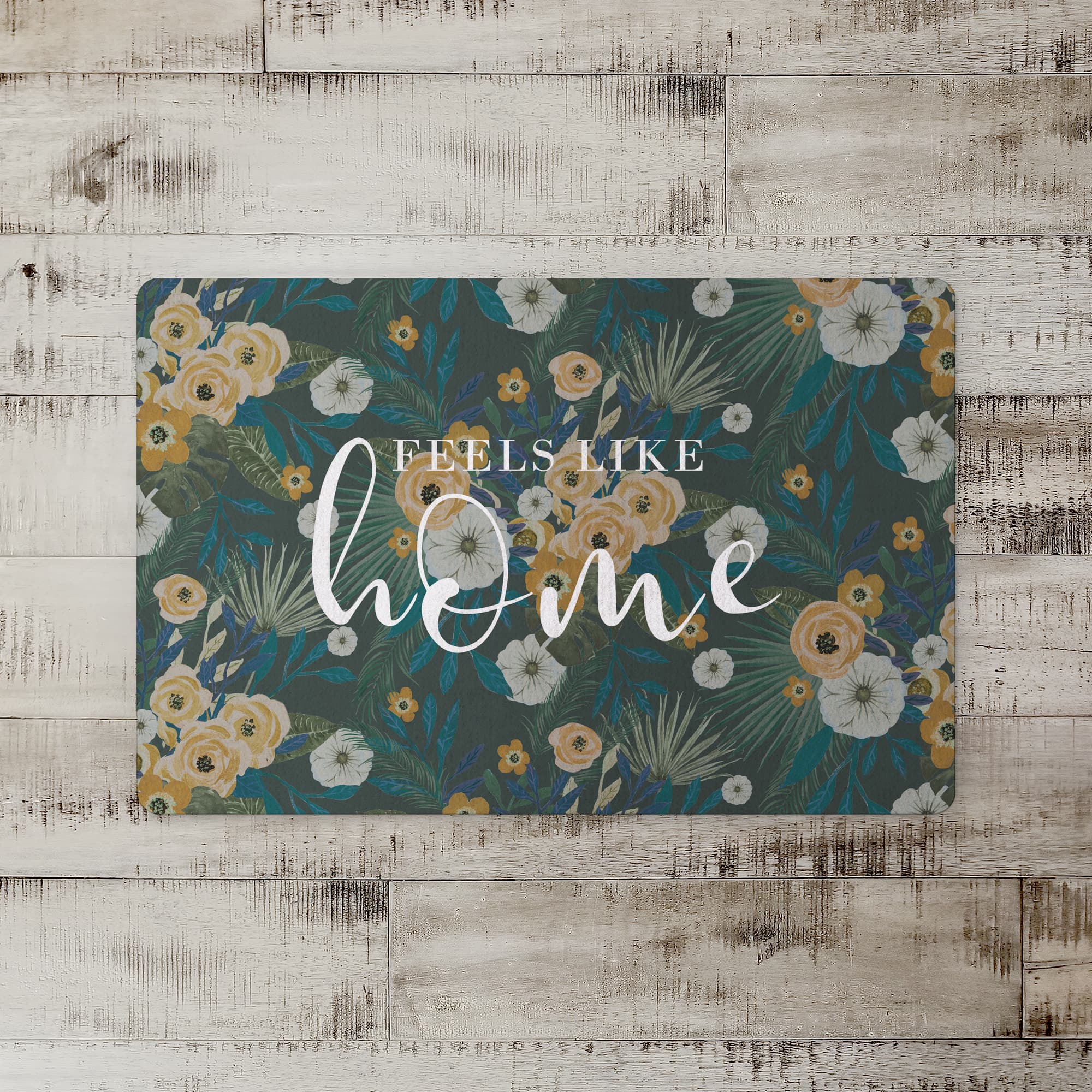 Feels Like Home Tropical Floral Floor Mat