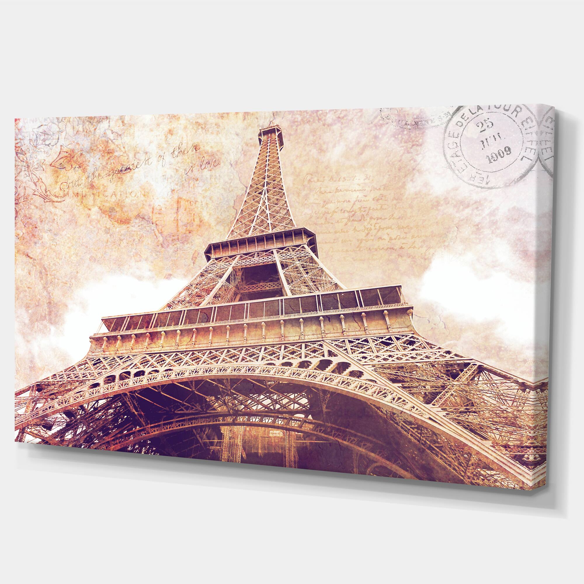 Designart - Paris Paris Eiffel TowerParis Postcard Design