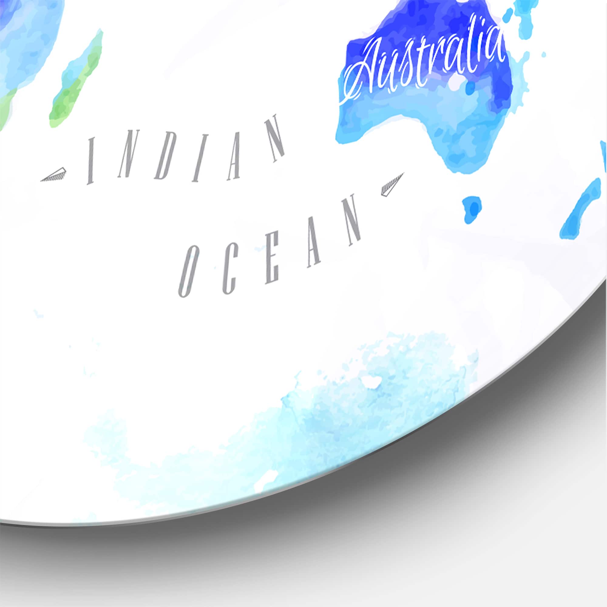 Designart - World Map In Green and Blue